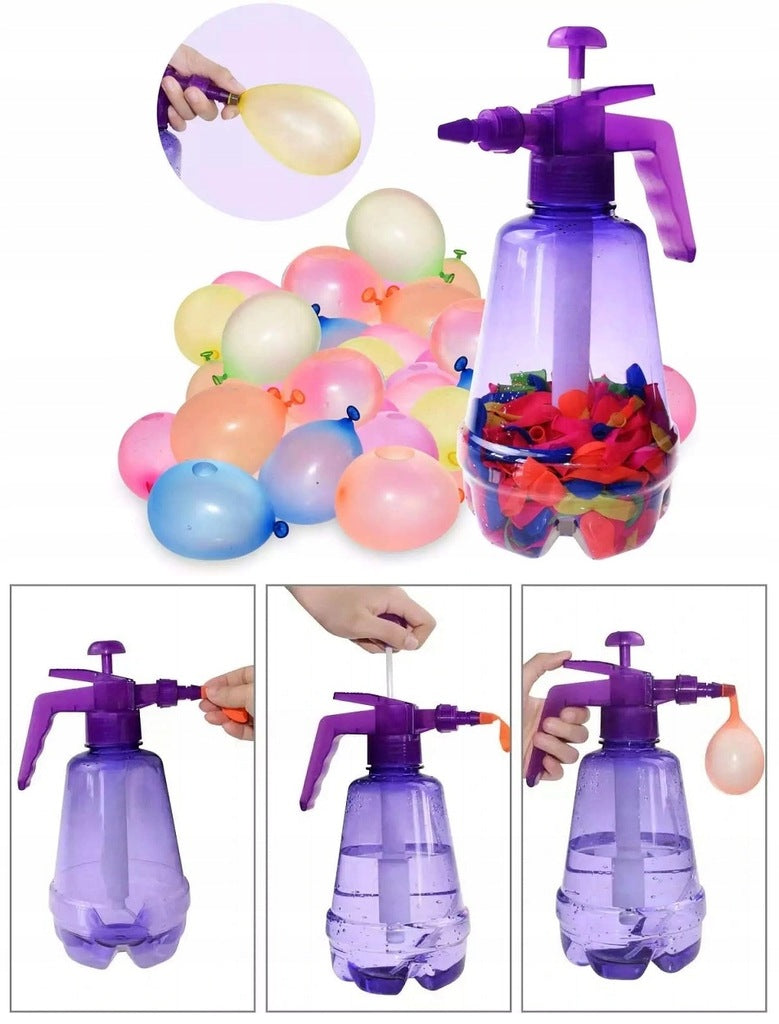 Set Water Pump + 100pcs Water Balloons Water Bombs Color multicolor