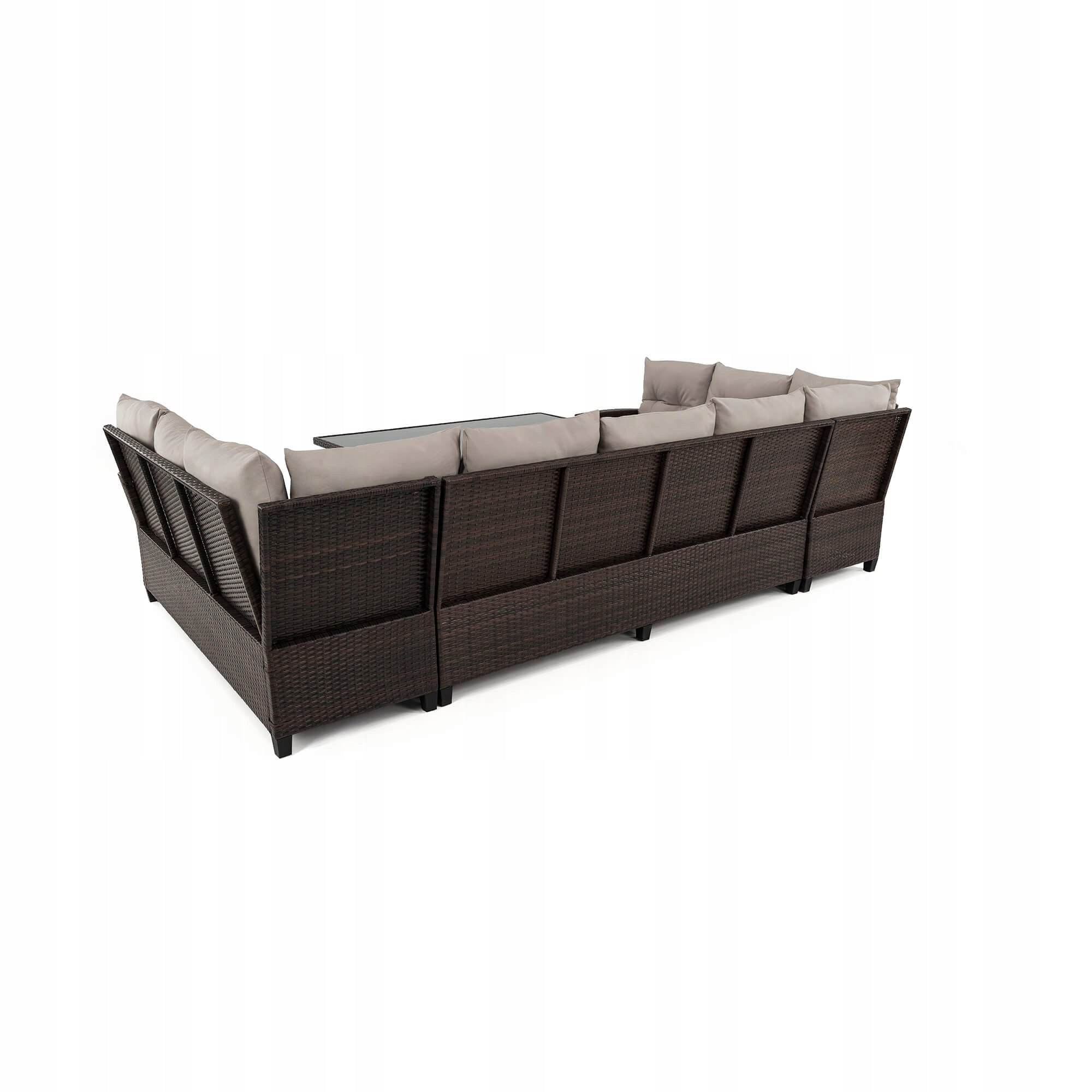 Set XXL garden furniture technoratan PORTO cushions grey two containers Color brown