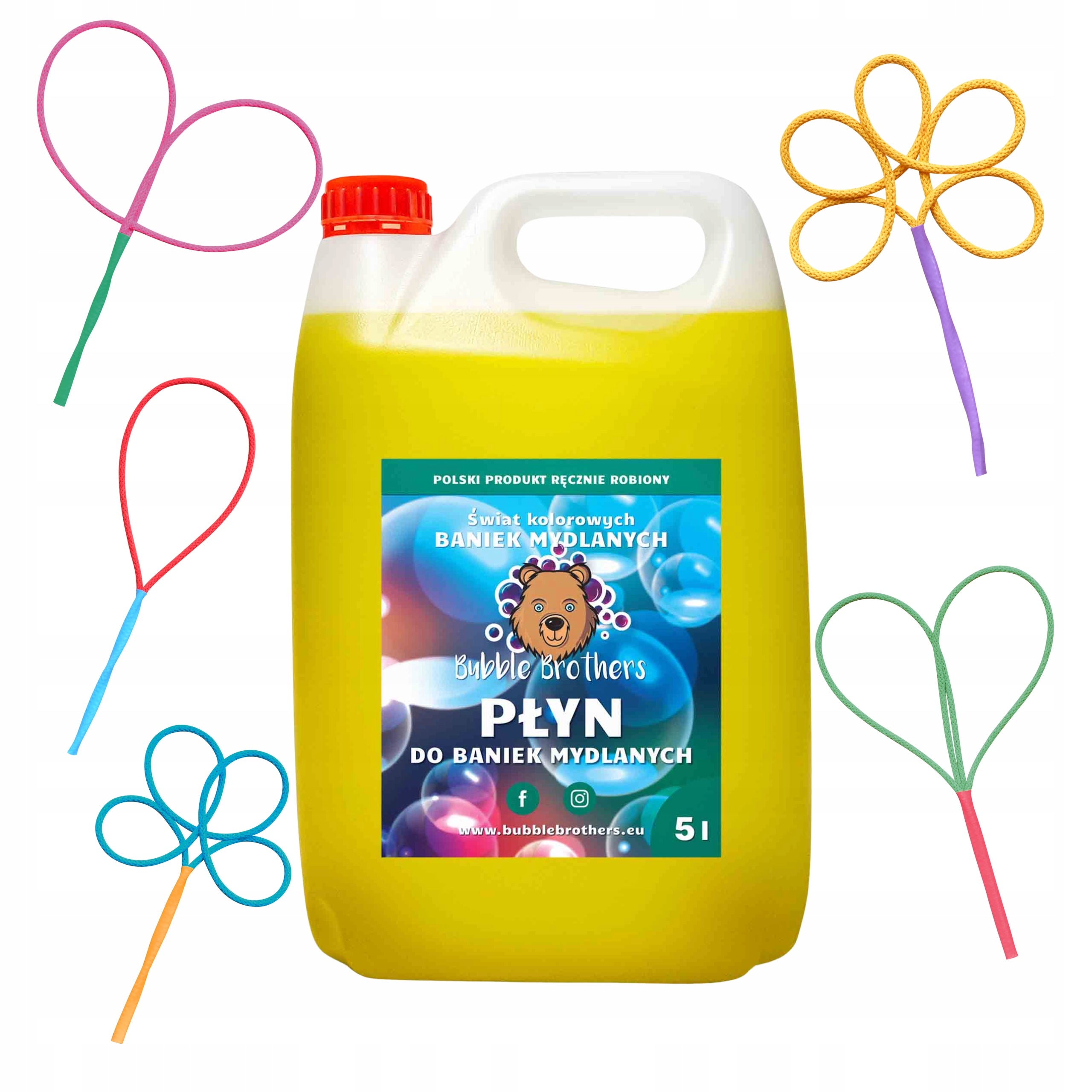 Set for Soap Bubbles Liquid 5L and 5 Hoops Packaging status original