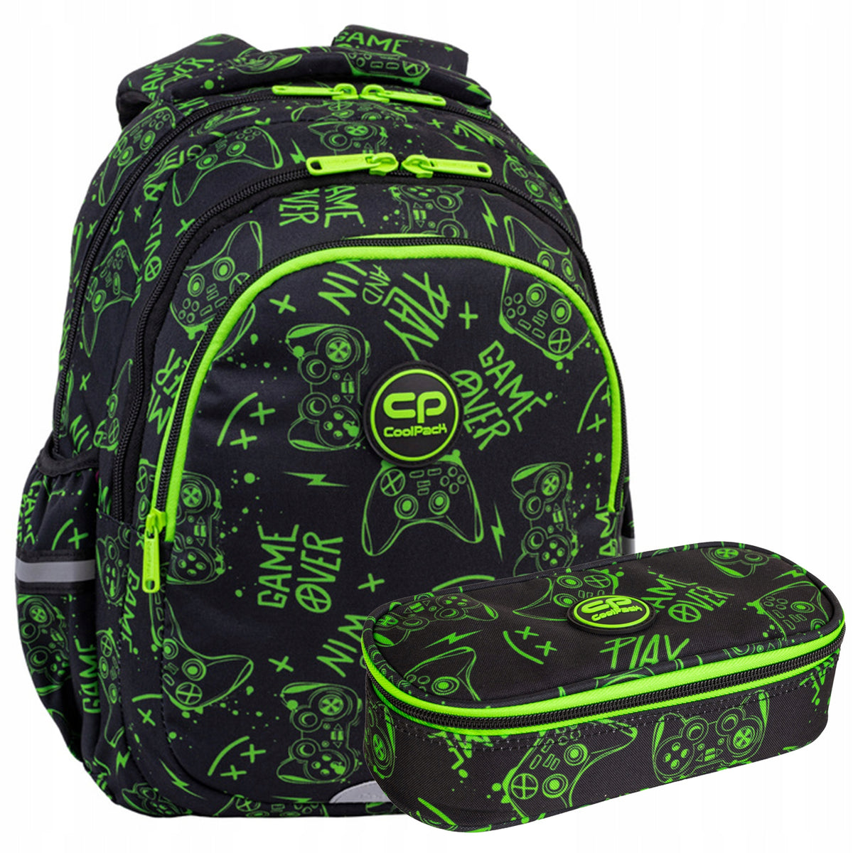 Set for boy up to class 1-3 backpack and pencil case Coolpack Game Night, player