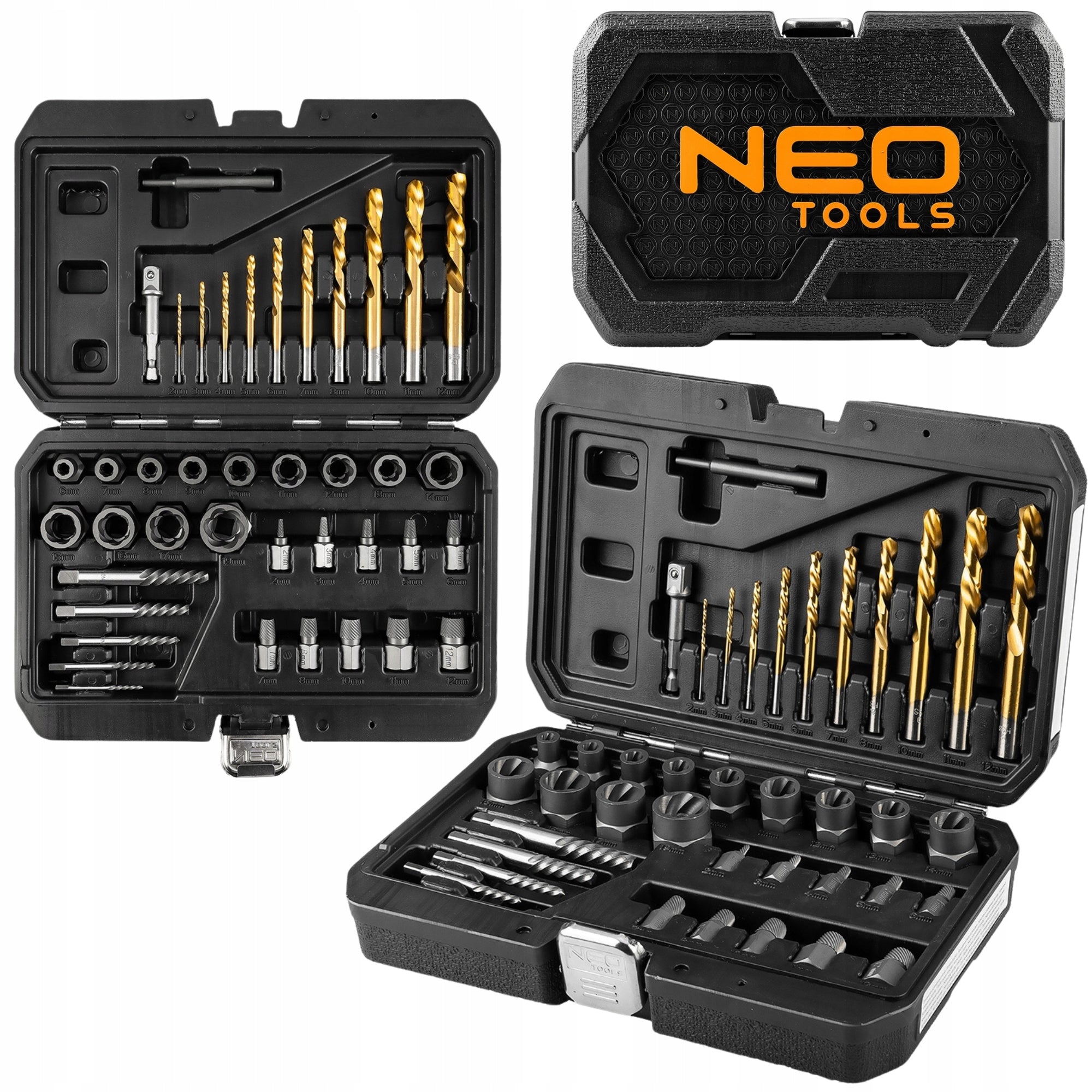 Set for damaged screws with drills and unscrewers 40 elements NEO
