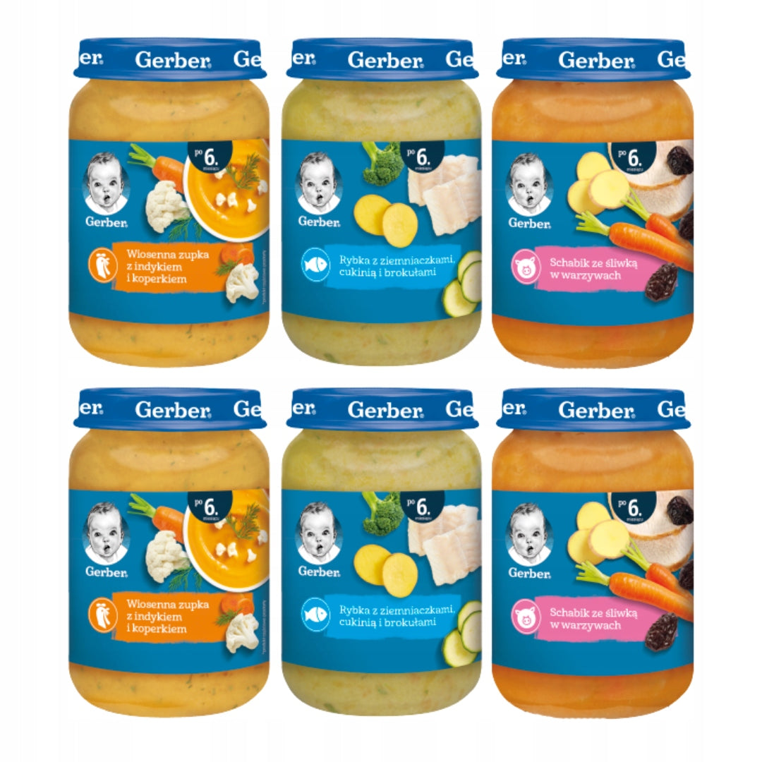 Set for expanding the diet DINNERS GERBER for children after 6 months 6x190g