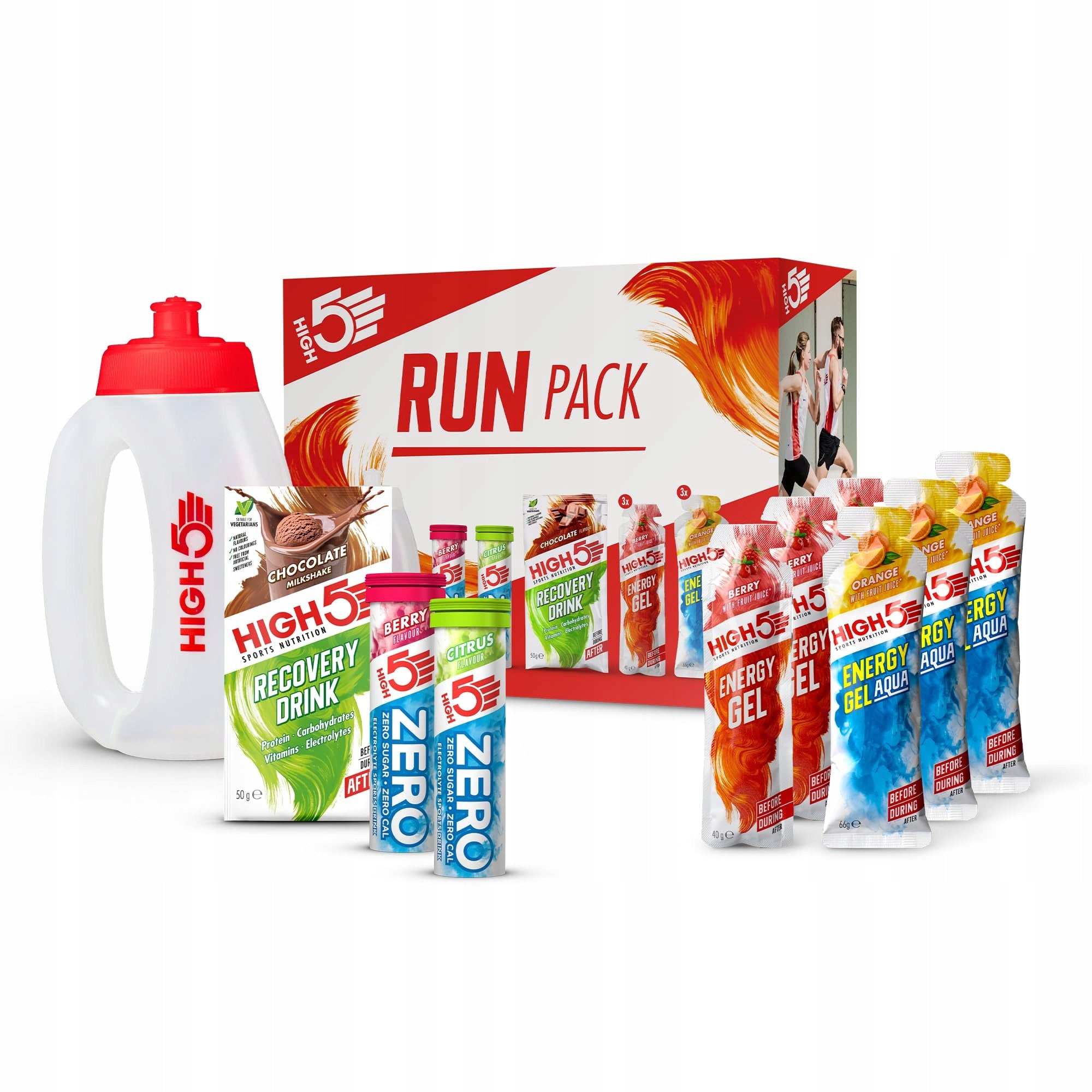 Set for runner High5 Run Pack Gels Electrolytes Competition Bottle