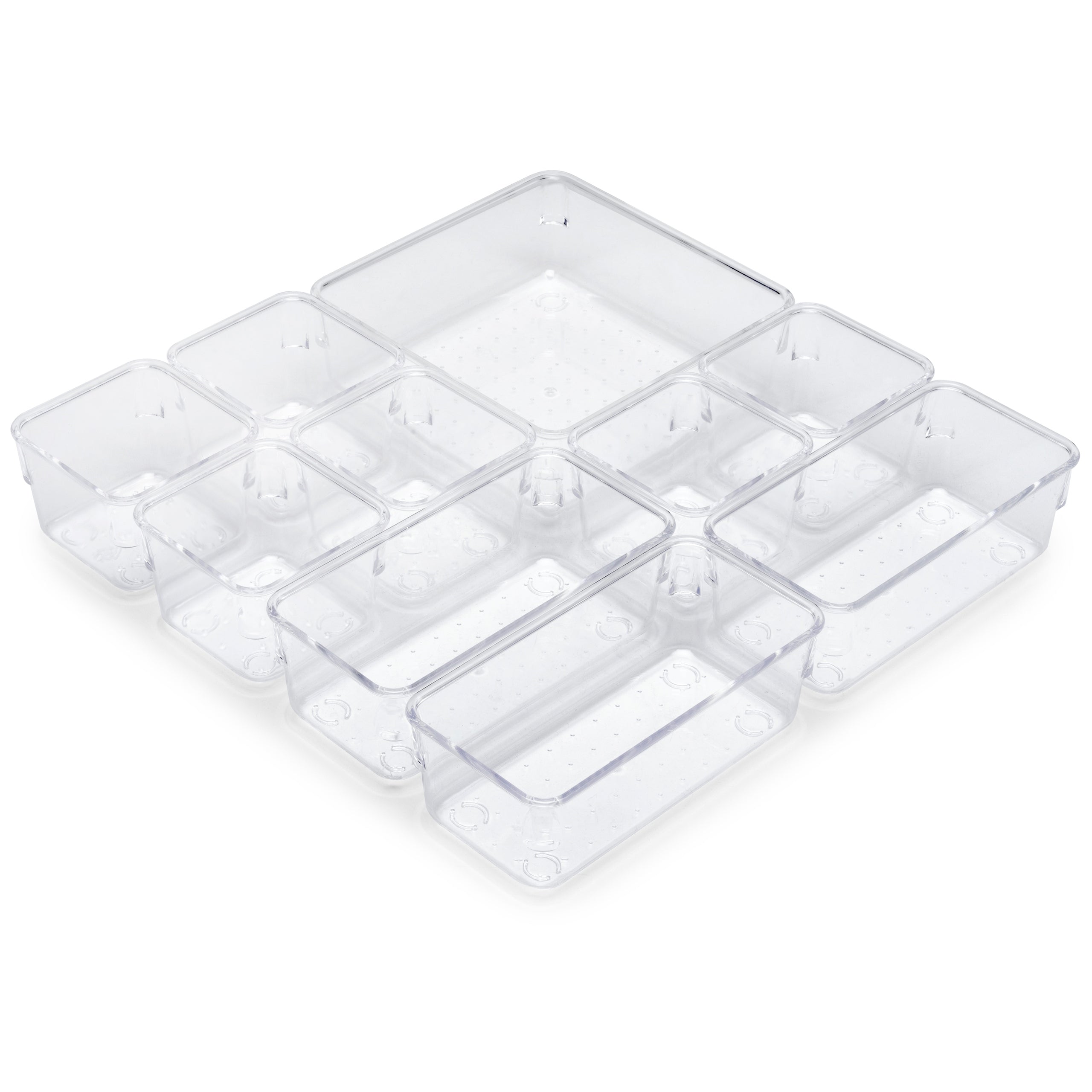 Set of 10 Clear Drawer Containers Cube Modular Organizer