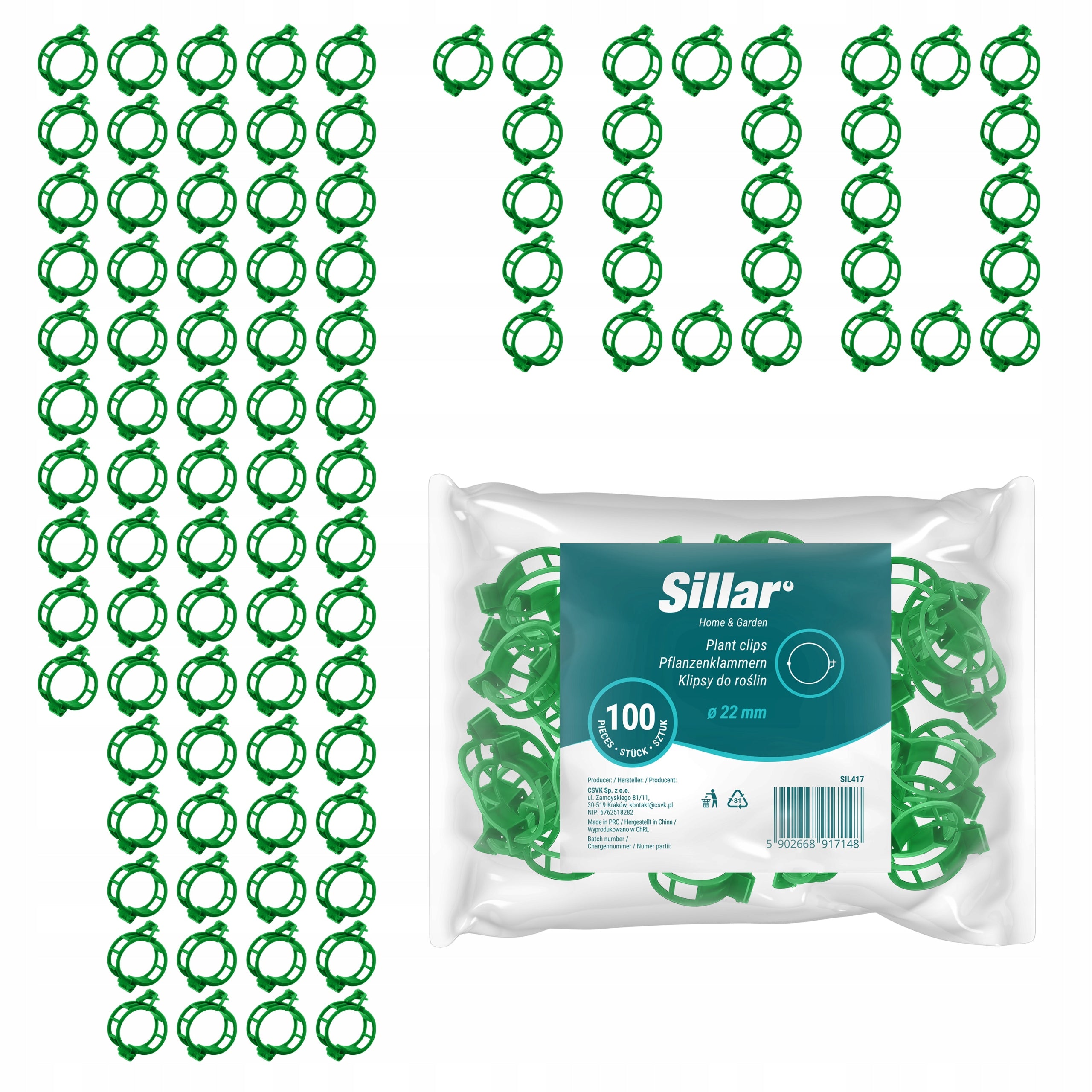 Set of 100x tomato plant clips bean stems shoots for garden