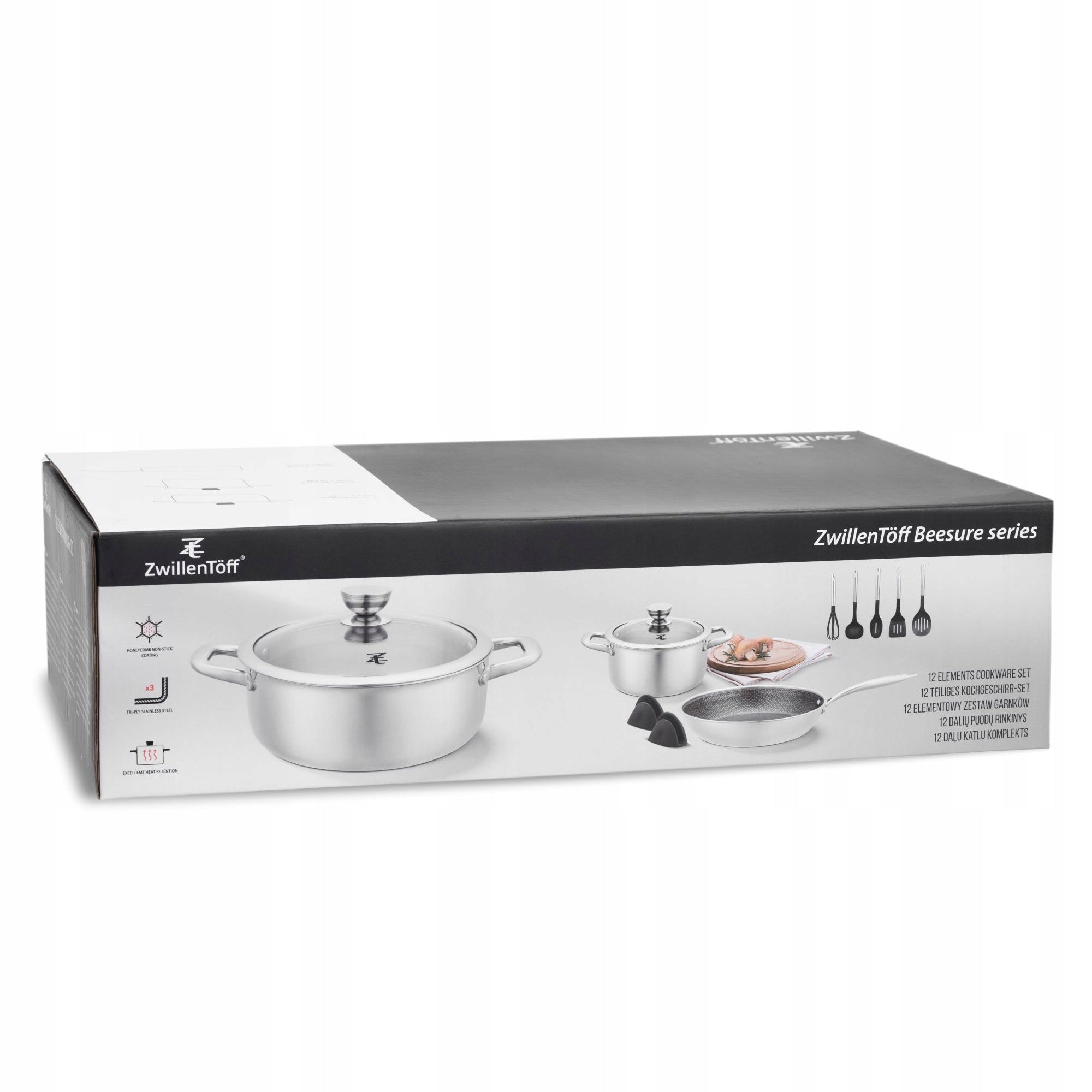 Set of 12-piece pots steel frying pan ZWILLENTOFF stainless steel 304 Material stainless steel
