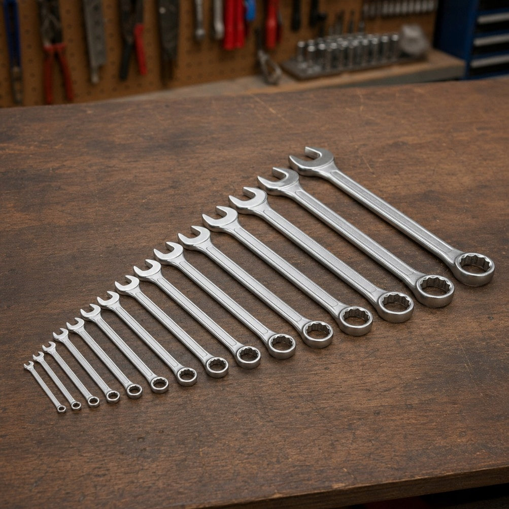 Set of 16 spanner wrenches 6-24 mm Wrenches Forcekraft Brand Forcekraft