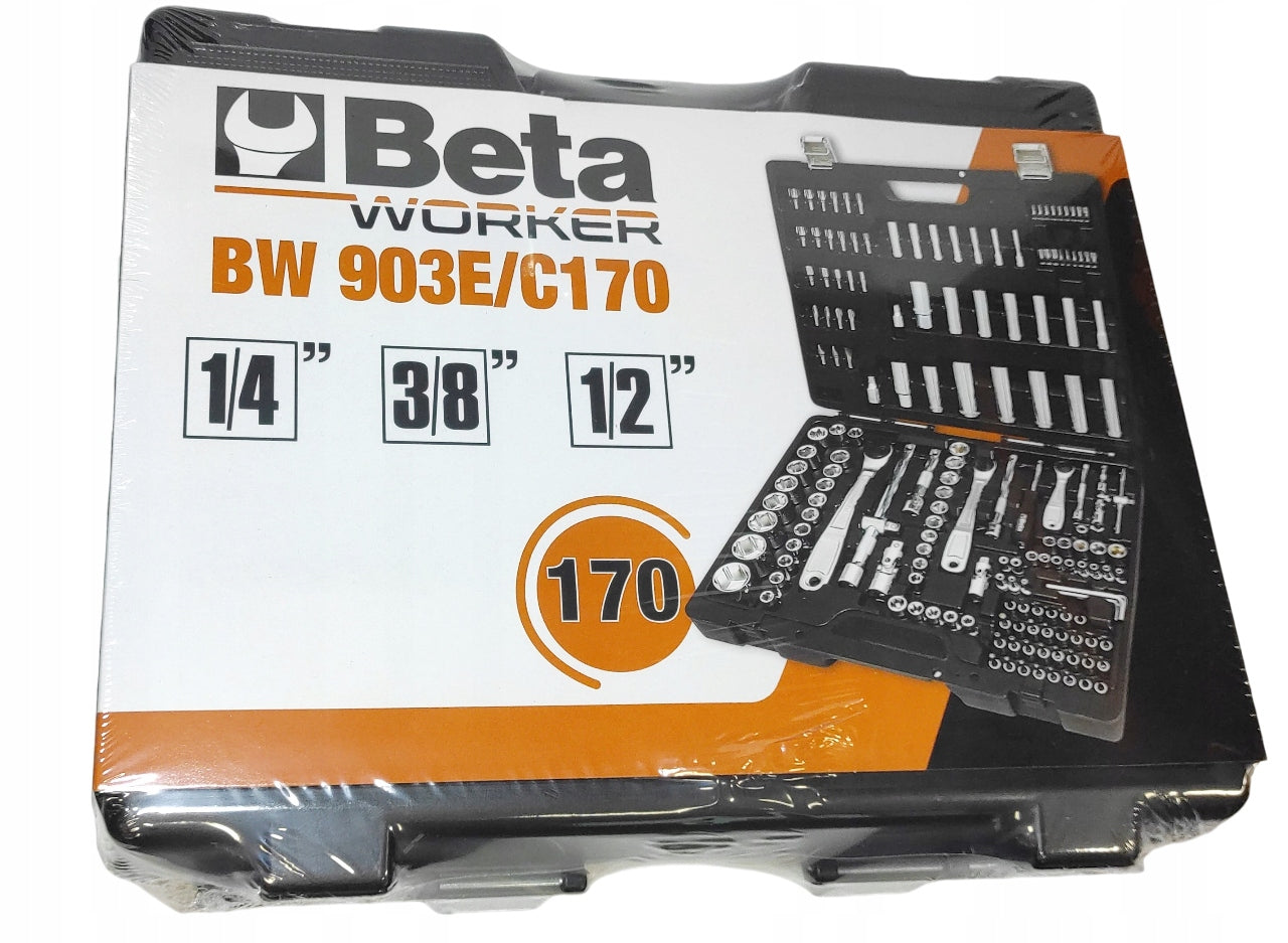 Set of 170 sockets 1/4 - 3/8 - 1/2 with accessories Beta Worker BW903E/C170 Manufacturer code BW 903E/C170