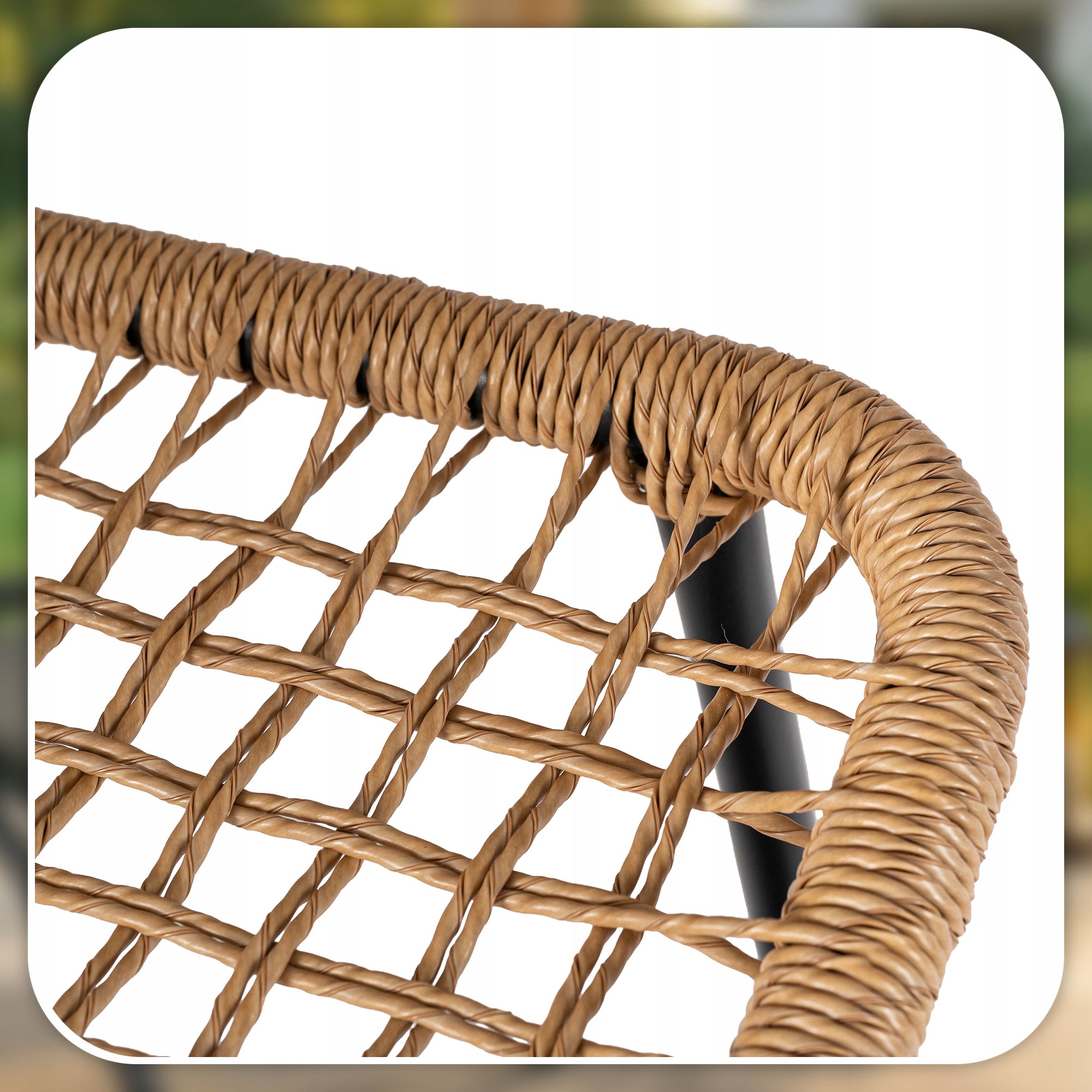 Set of 2 Garden Chairs And Table Rattan For Garden Balcony Terrace Bronze TRISTE Manufacturer code Komplet krzesła i stolik na działkę