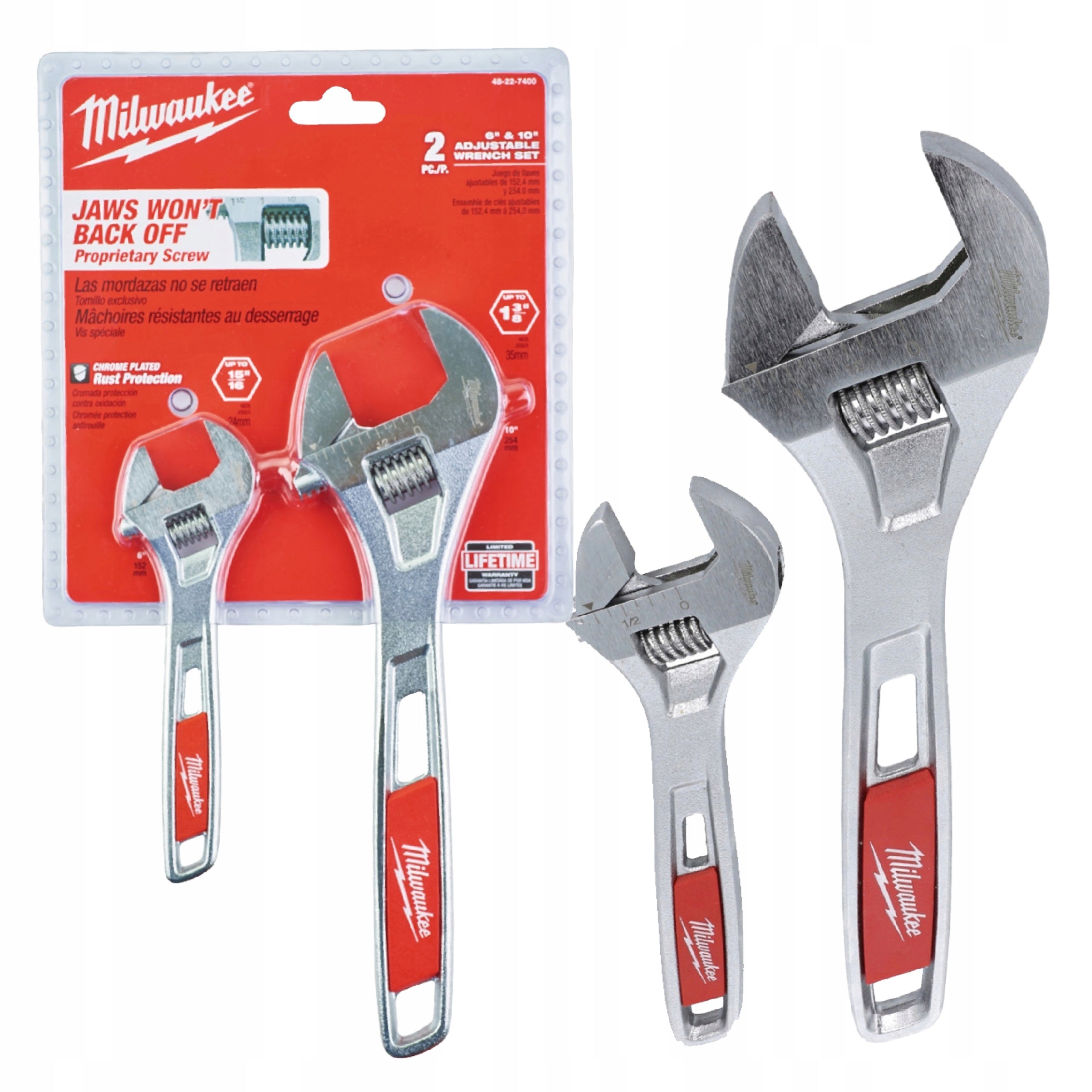 Set of 2 Milwaukee adjustable wrenches