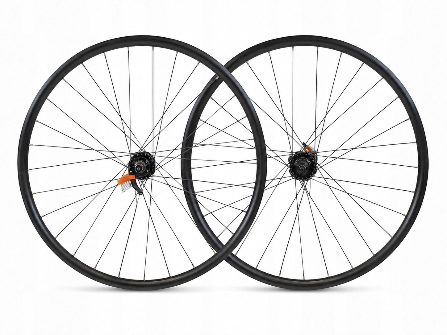 Set of 28" wheels for cassette 8-9-10 disc 6 screws J19 32H black
