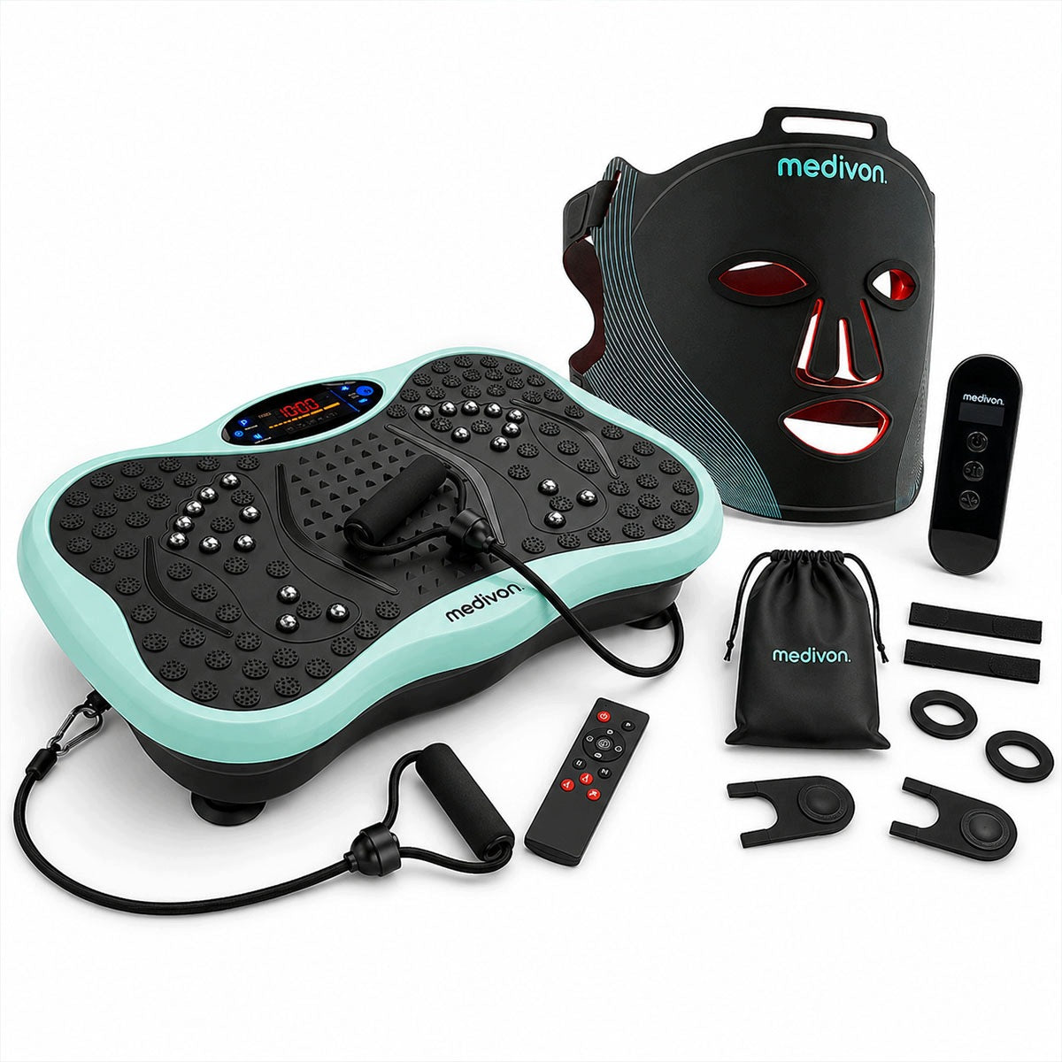 Set of 2in1 Medivon Lumi LED Mask and Medivon Oxya Vibration Platform