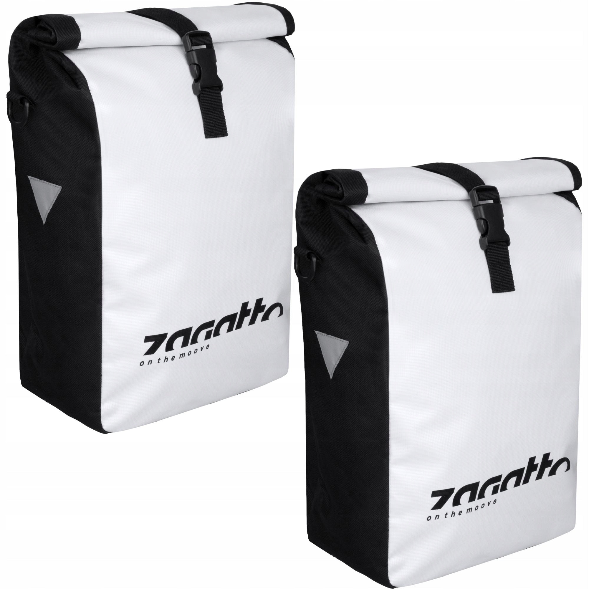 Set of 2x Bicycle pouch waterproof for rear side rack white ZAGATTO Packaging status original