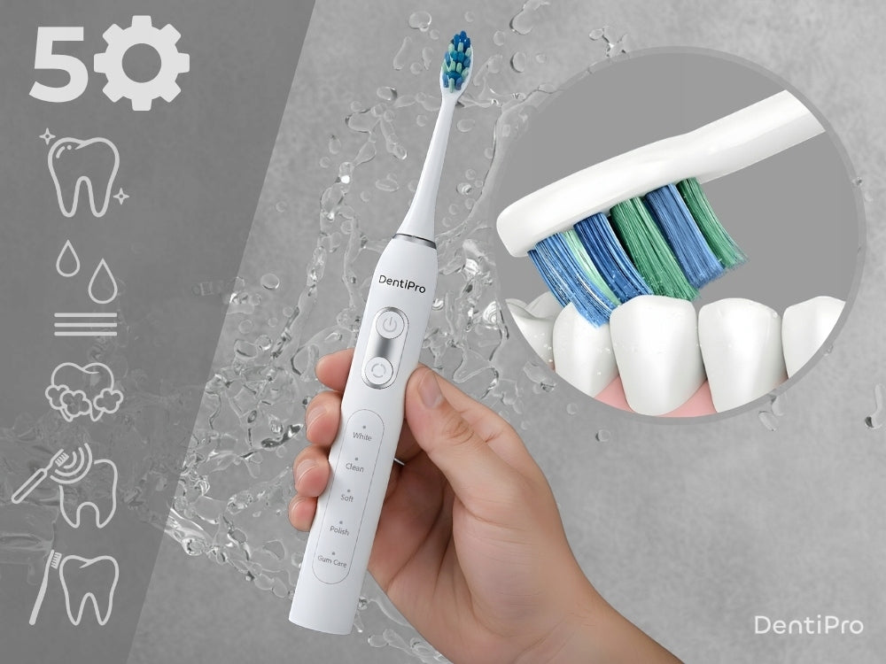Set of 2x Sonic Toothbrush + Case + 8 Tips - Electric Packaging status original