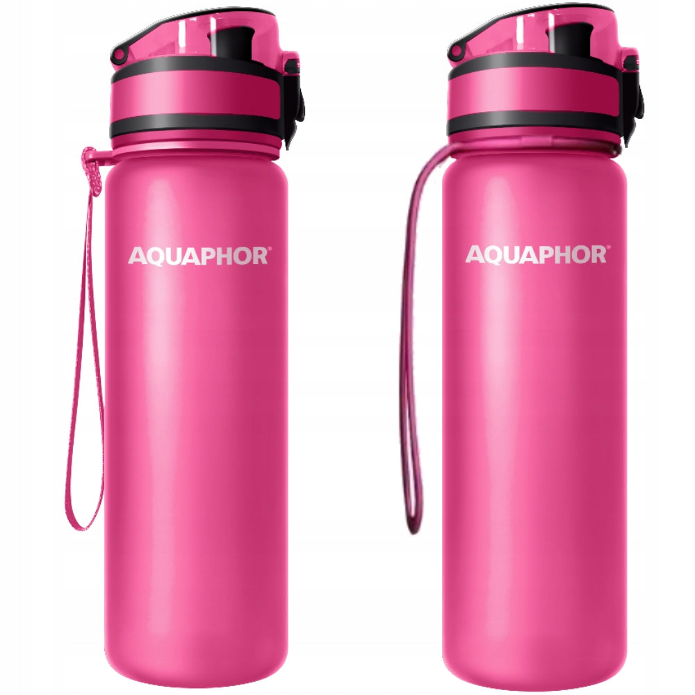 Set of 2x Water bottle with filter water bottle Aquaphor City 0,5l pink Brand Aquaphor