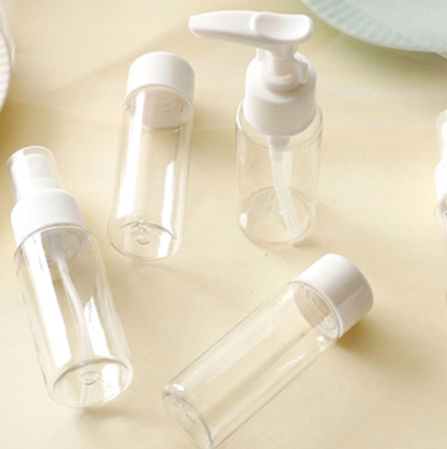 Set of 2x50 ml bottles - transparent, with flap, for cosmetics Brand no brand