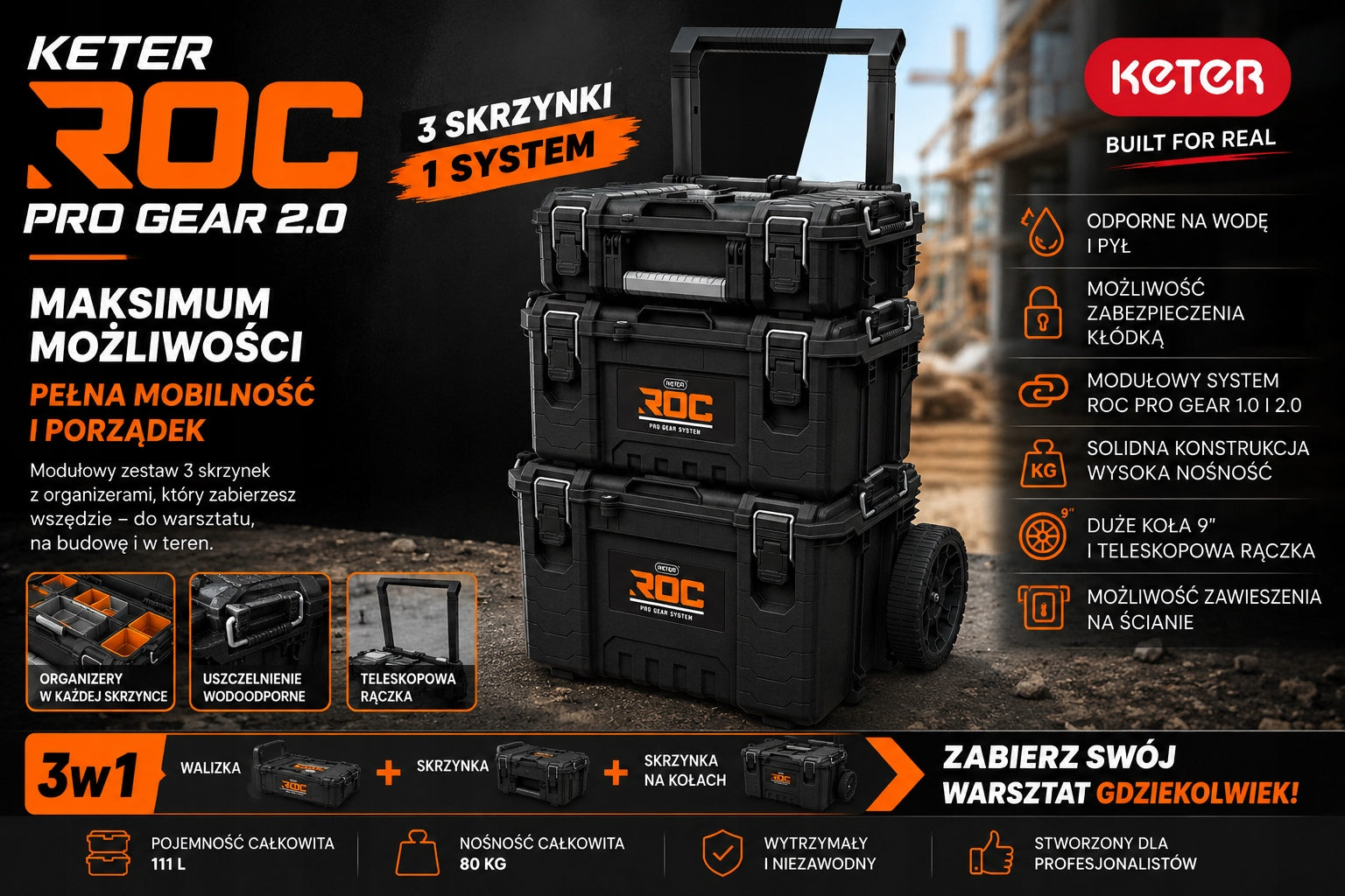 Set of 3 boxes Keter ROC PRO GEAR 2.0 Brand Keter