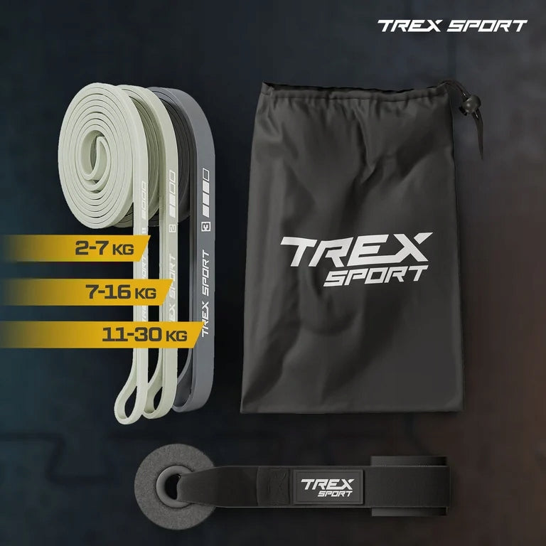 Set of 3 exercise rubbers power band strong fitness rubber 2-30 kg Trex Sport Packaging status original
