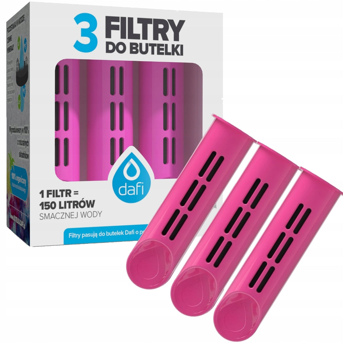 Set of 3 filters for bottle Dafi Soft Solid pink + wash brush Manufacturer code 109372+04281