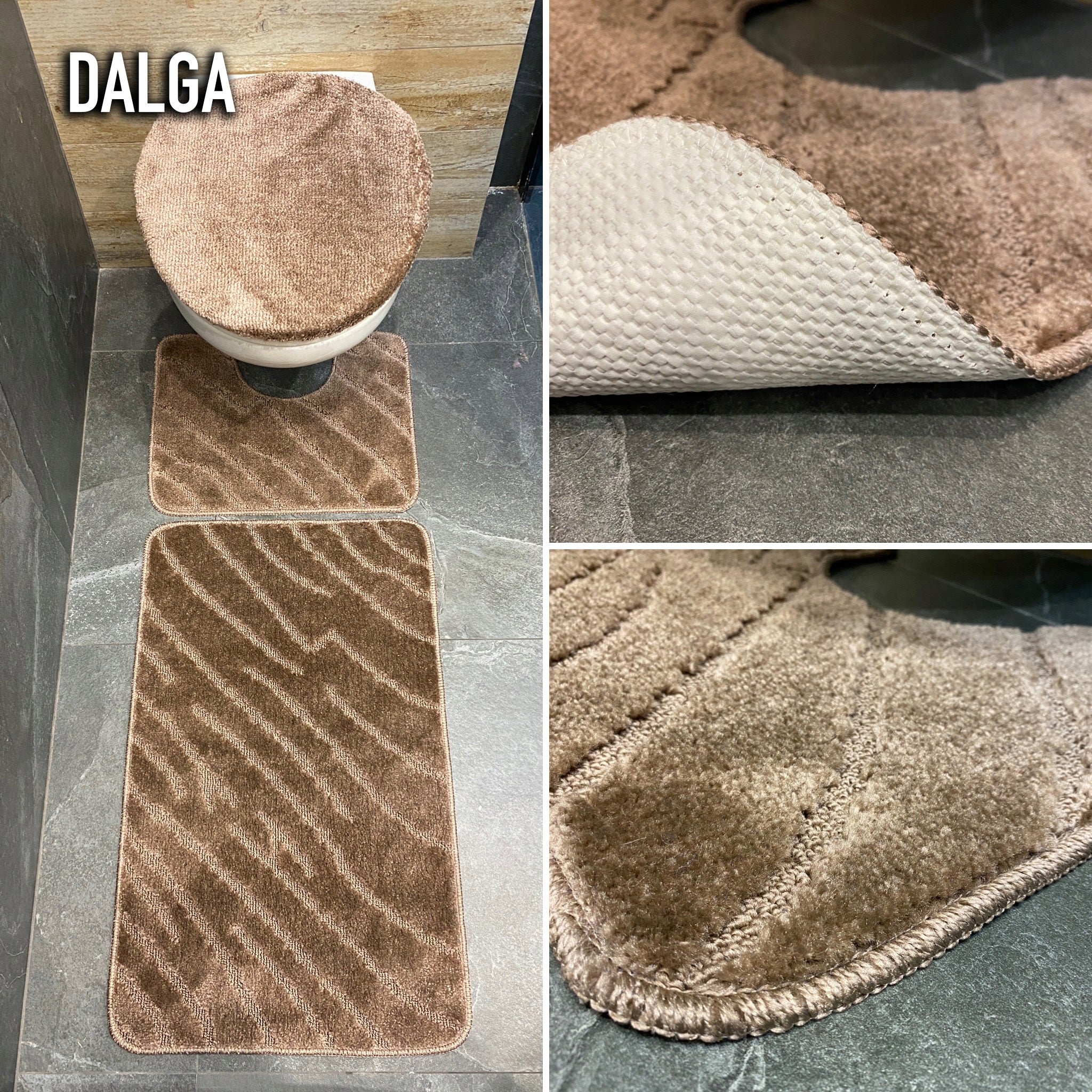 Set of 3-piece bathroom mats, mix Thickness 12 mm