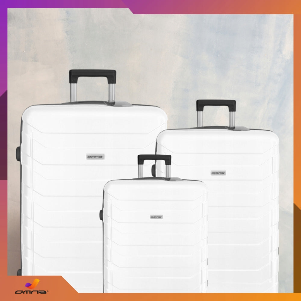 Set of 3 travel suitcases 3in1 ABS luggage trunk on wheels 94L+63L+40L Height 76 cm