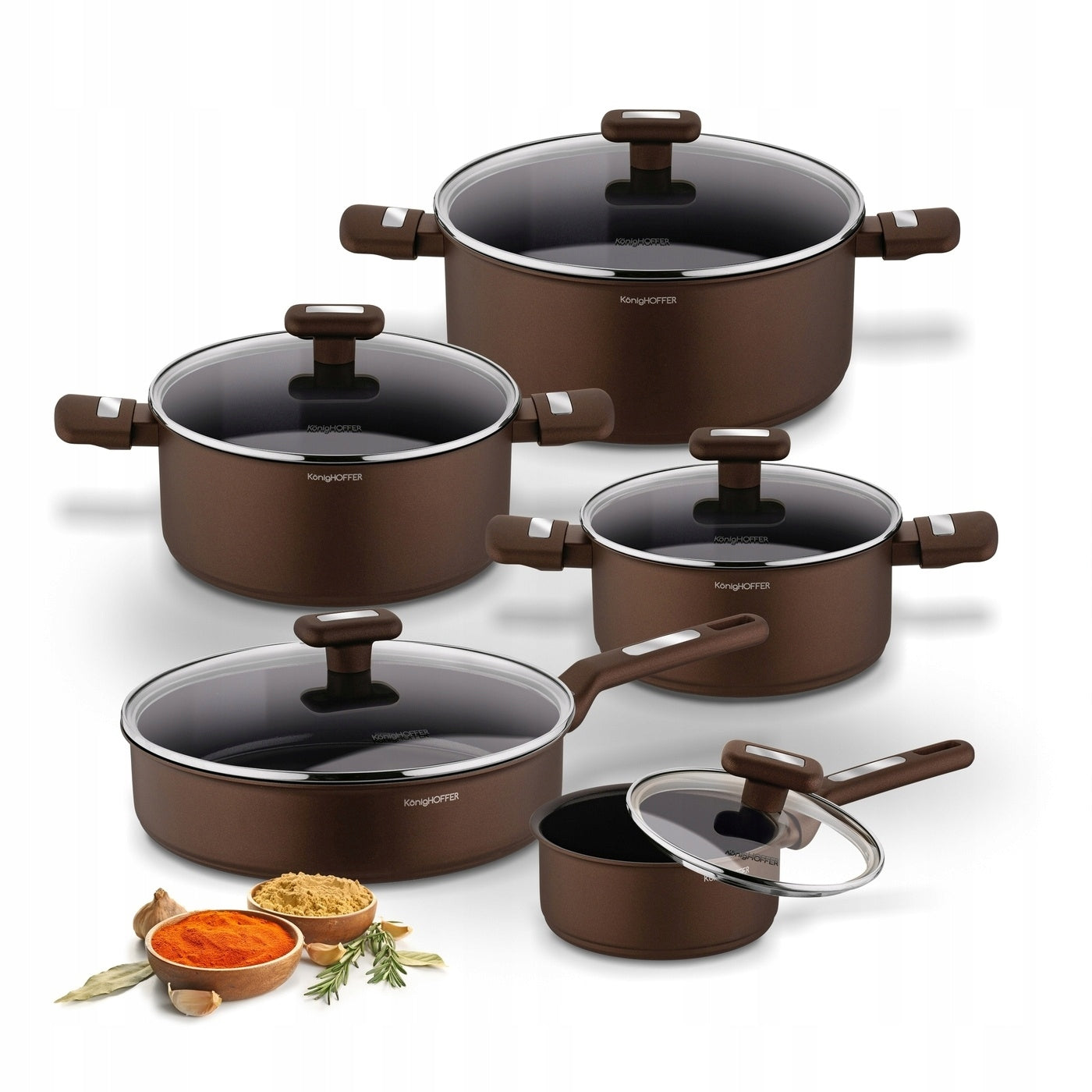Set of 3x Rondel POT CERAMIC PAN Induction Konighoffer Reno 10el