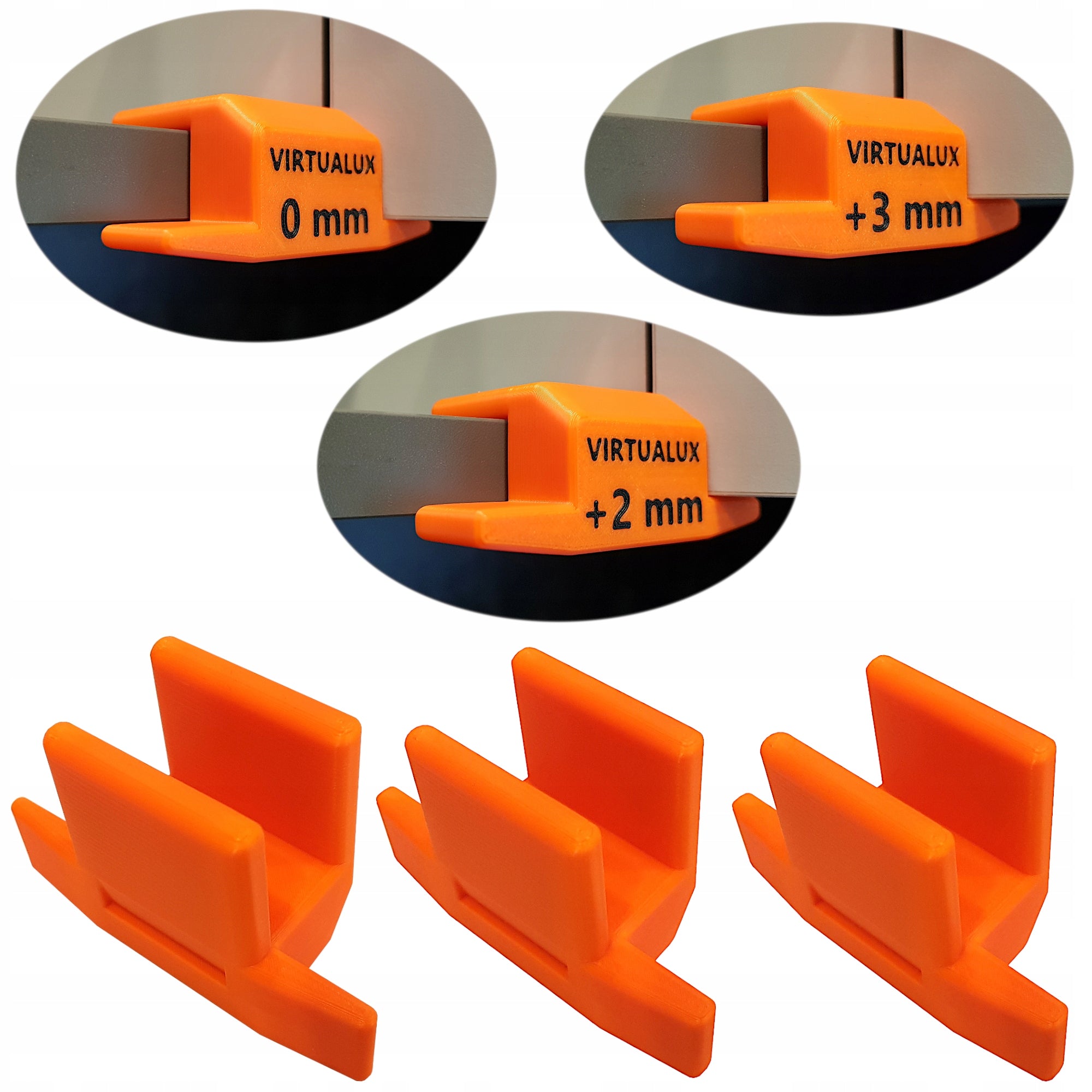 Set of 3x Template for Fronts Carpentry Handle Mounting Measurement 18mm 0,2,3mm
