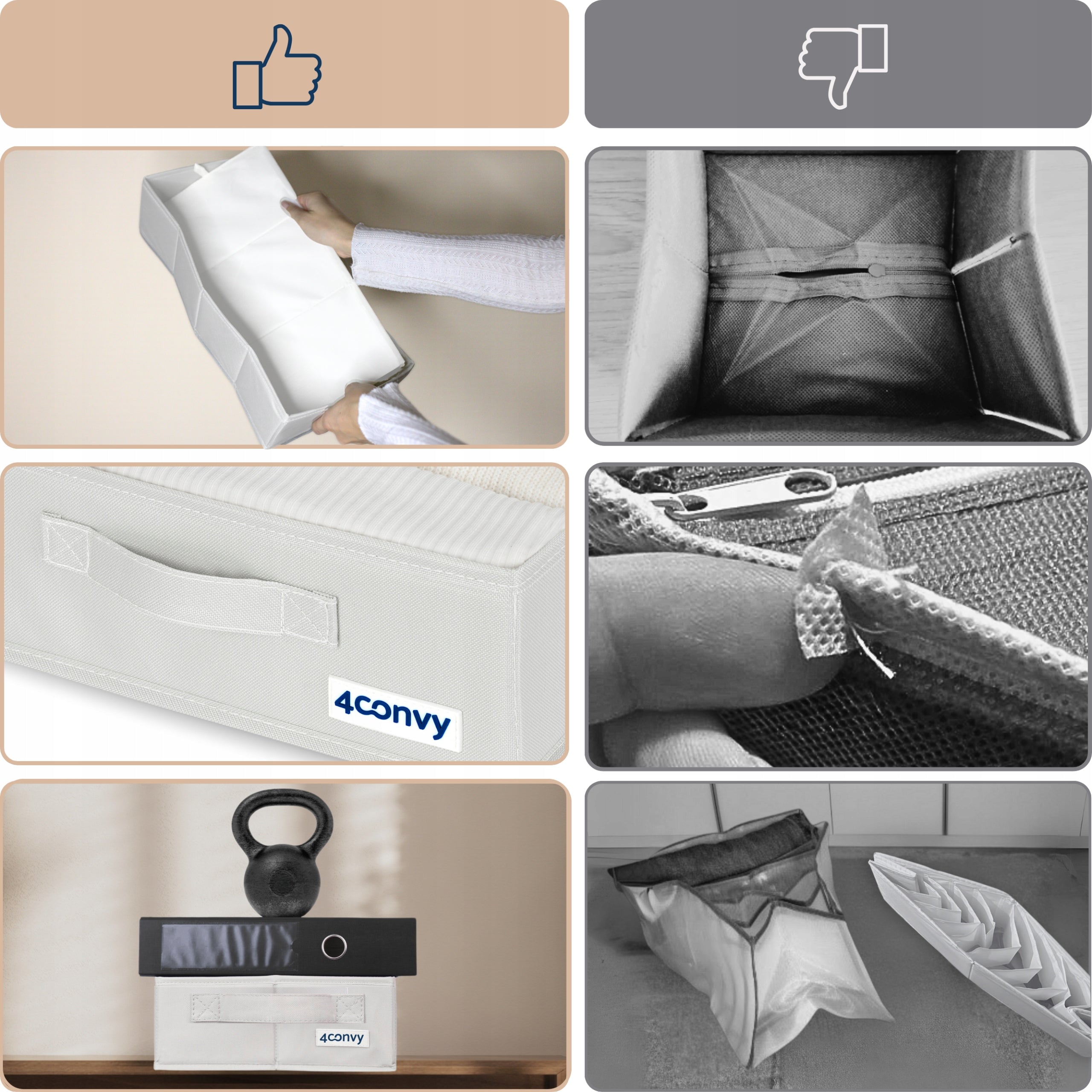 Set of 3x organizer box clothes container underwear for dresser M A L M Kind drawer organizer