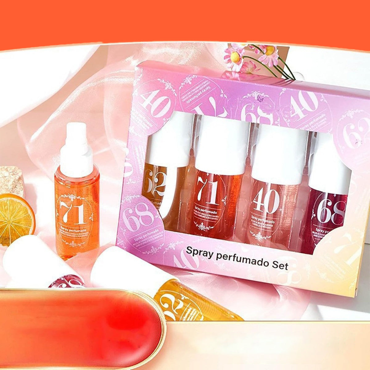 Set of 4 Body and Hair Mist 90ml Fruit for Women Packaging status original