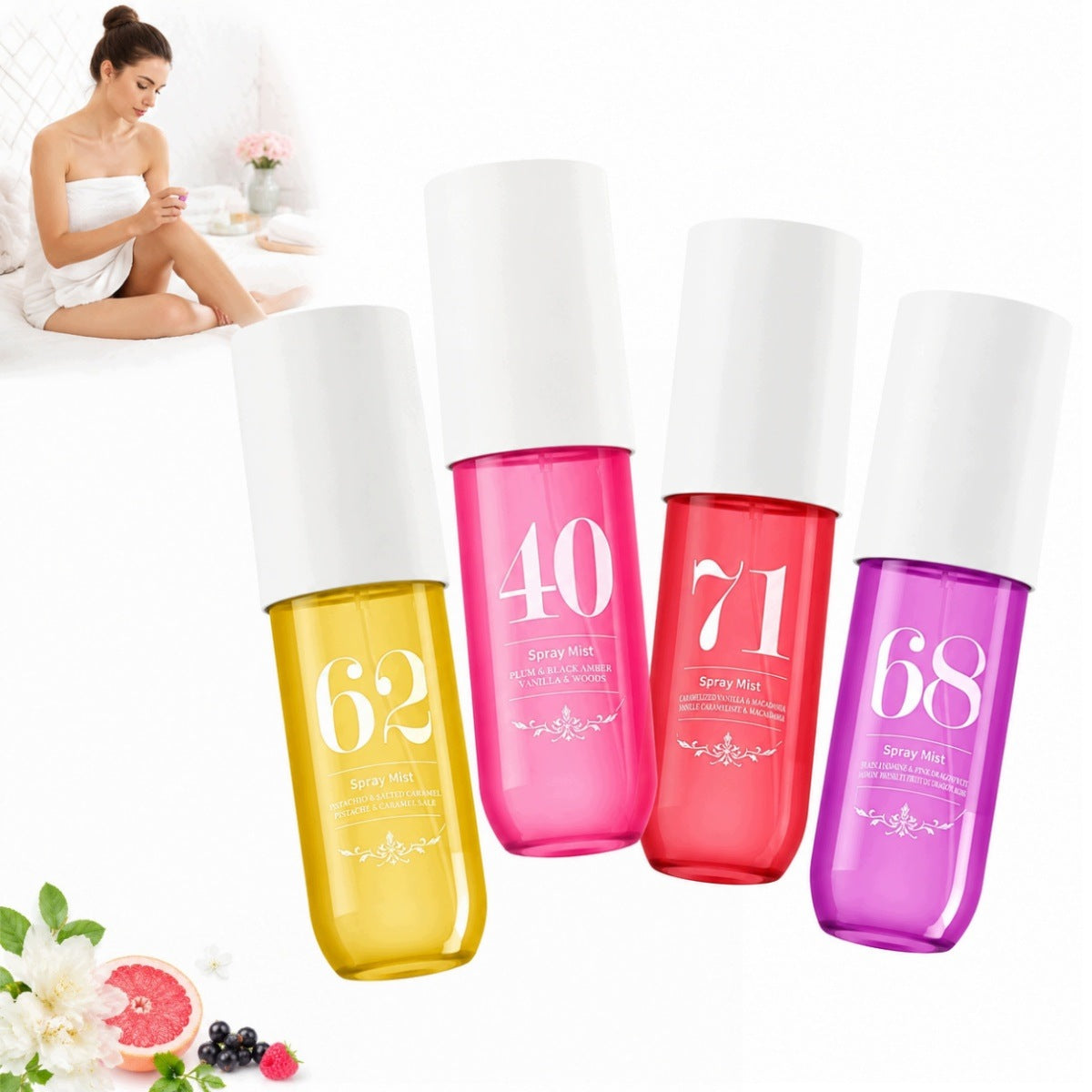 Set of 4 Body and Hair Mist 90ml Fruit for Women