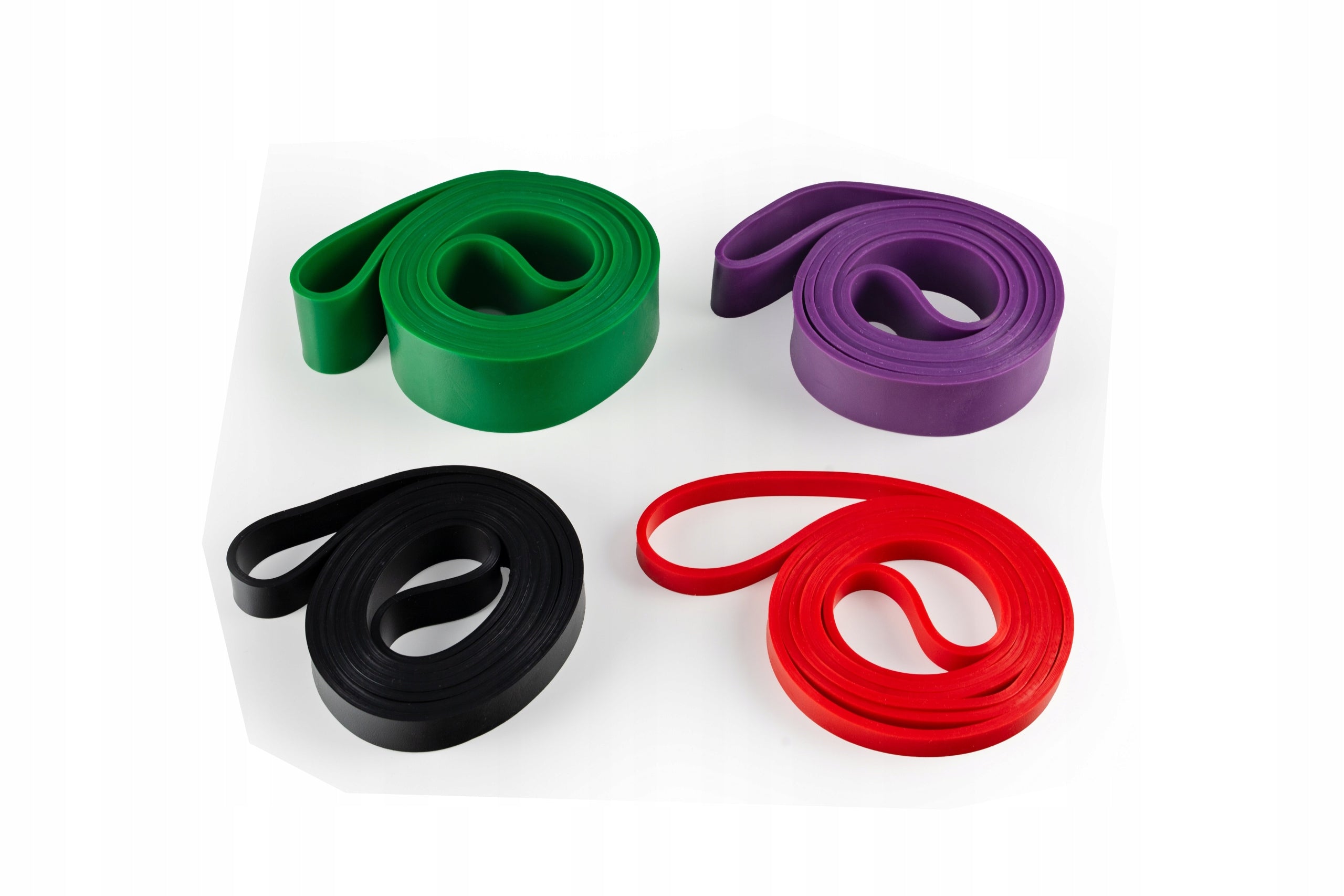 Set of 4 Powerband Resistance Rubbers - Exercise Rubbers/ Fitness Rubbers for Home
