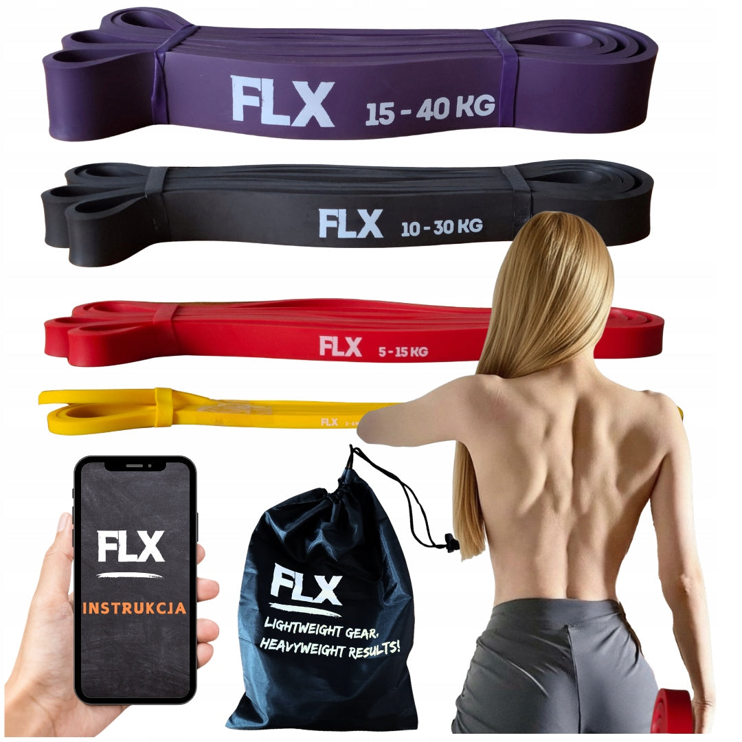 Set of 4 Resistance Bands POWER BAND Strength Training and Pull-Up