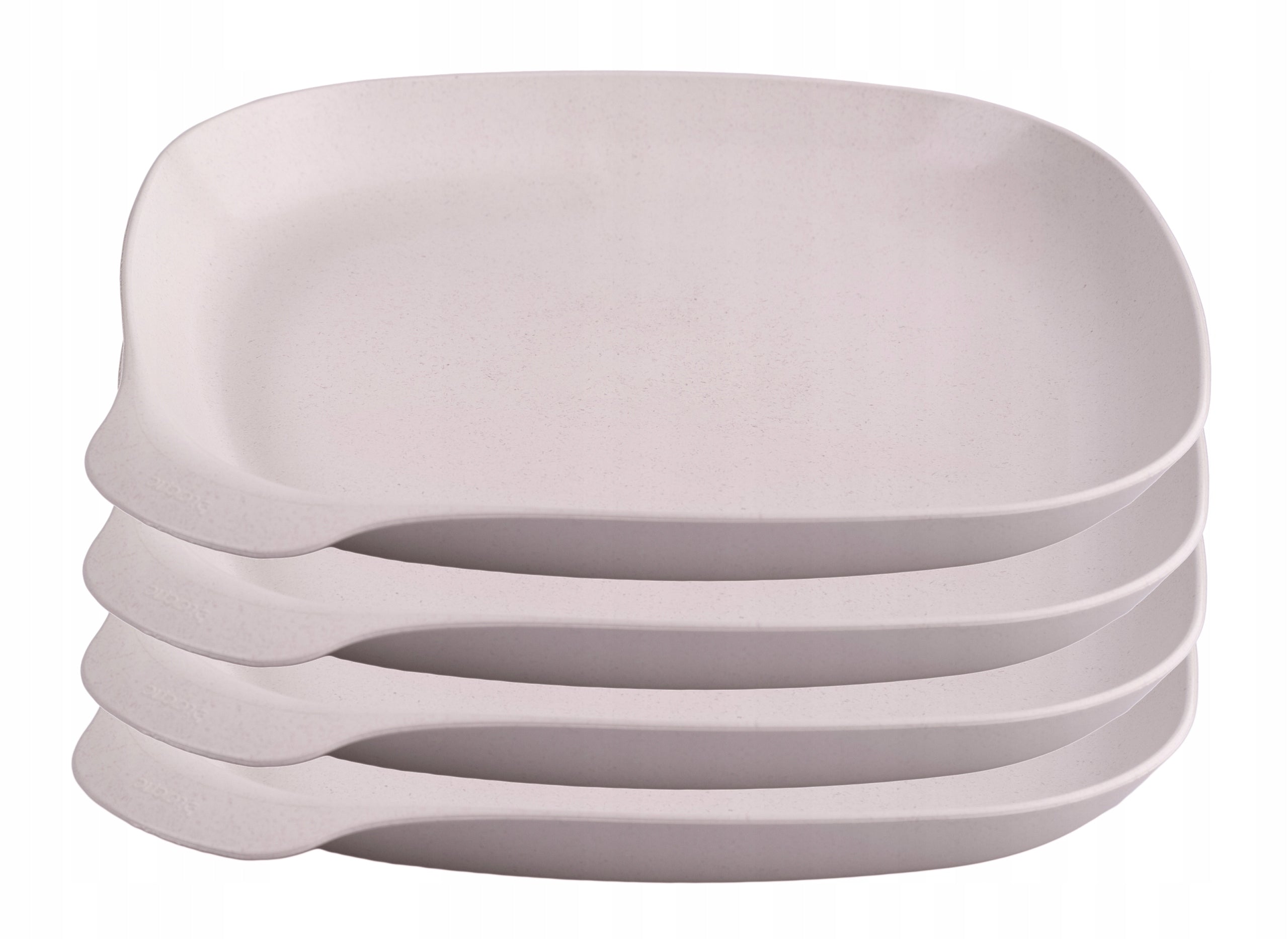 Set of 4 Reusable Plastic Hiking Plates for Picnic Beige 21cm