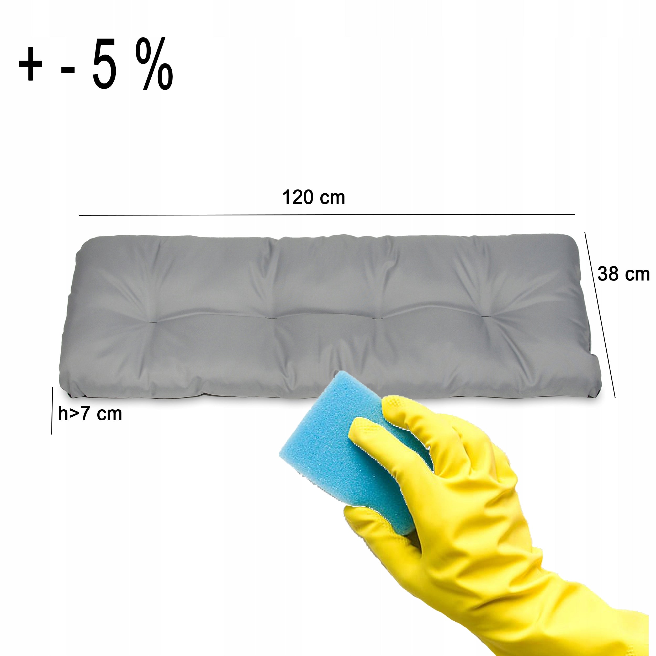 Set of 4 garden cushion for bench 120x38 cm Product weight with unit packaging 2 kg