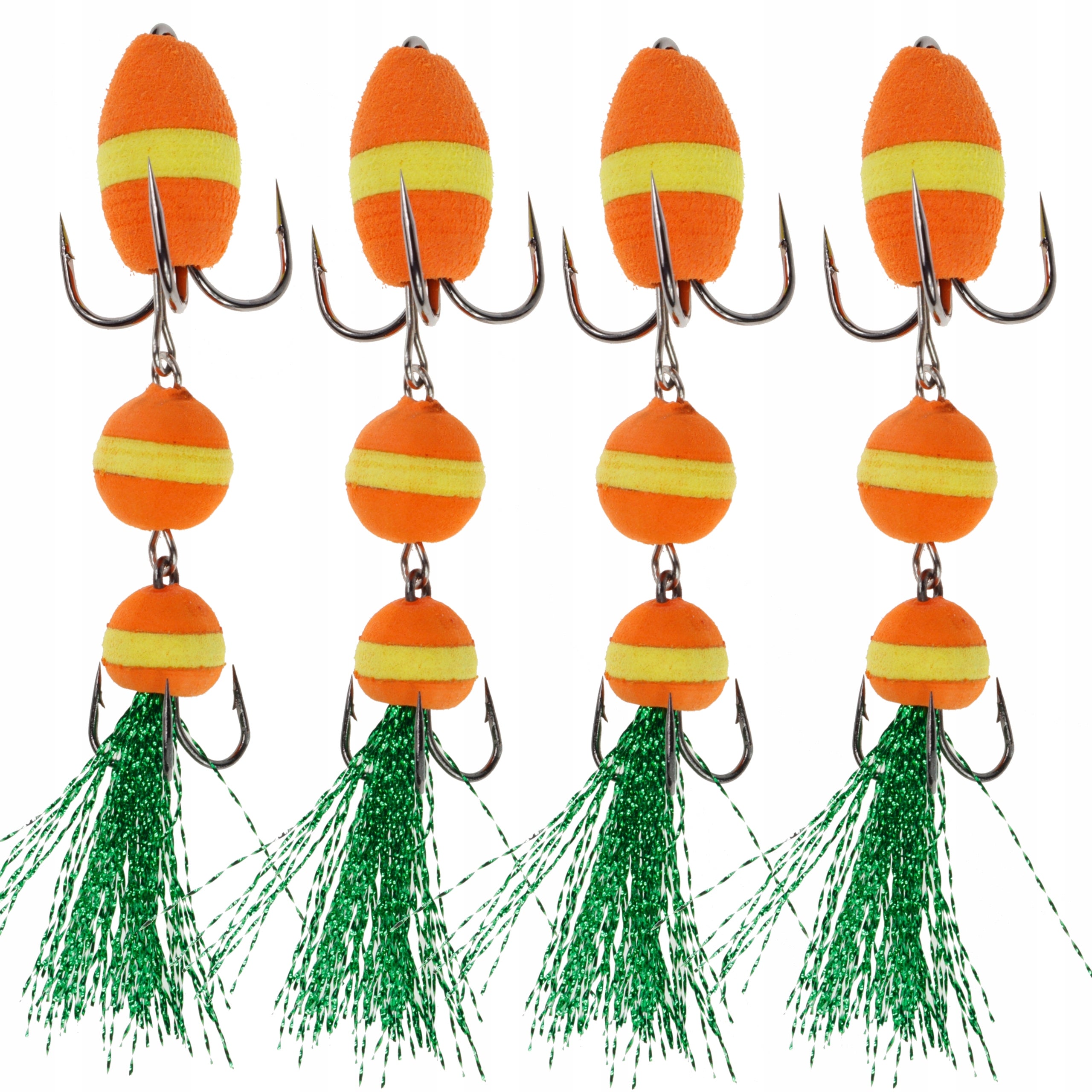 Set of 4x MANDULA snowman 3 parts 2 anchors zander pike tassel