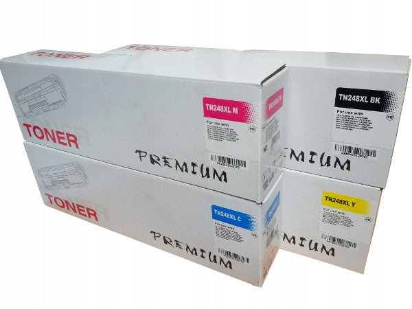 Set of 4x Toner Cartridges for Brother TN-248XL DCP-L3515 DCP-L3520 DCP-L3527 with Chip / WB
