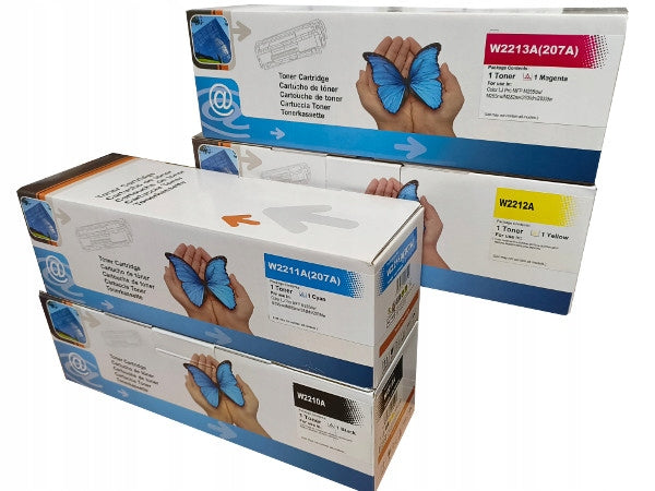 Set of 4x Toner cartridge for HP 207A, HP M255dw, M255nw, HP M282nw, HP M283cdw, CHIP