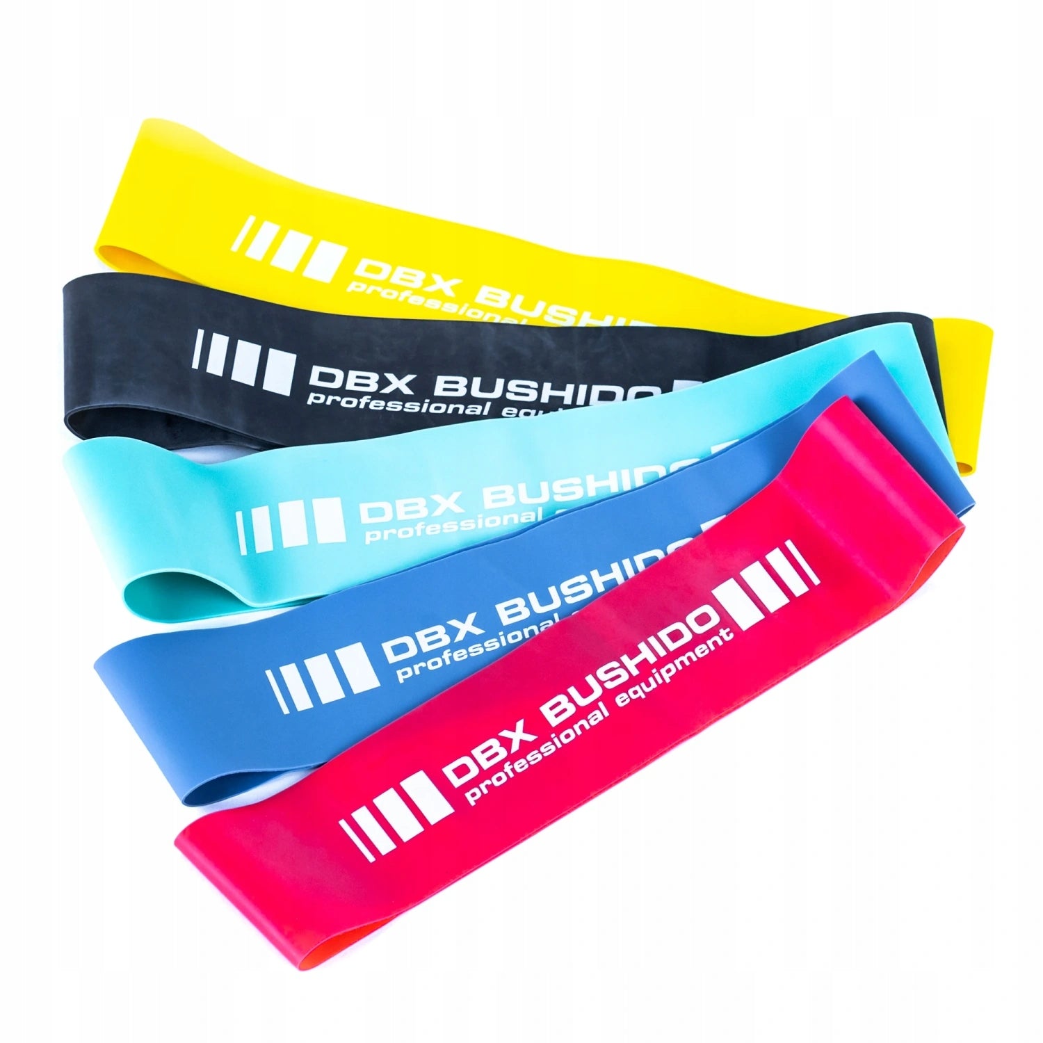 Set of 5 Exercise Rubbers Mini Power Band Training Tapes DBX Bushido Length 50 cm
