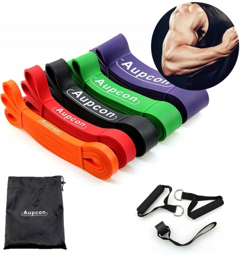 Set of 5 RESISTANCE RUBBERS FOR EXERCISES in a CROSSFIT bag EAN (GTIN) 5902973253009