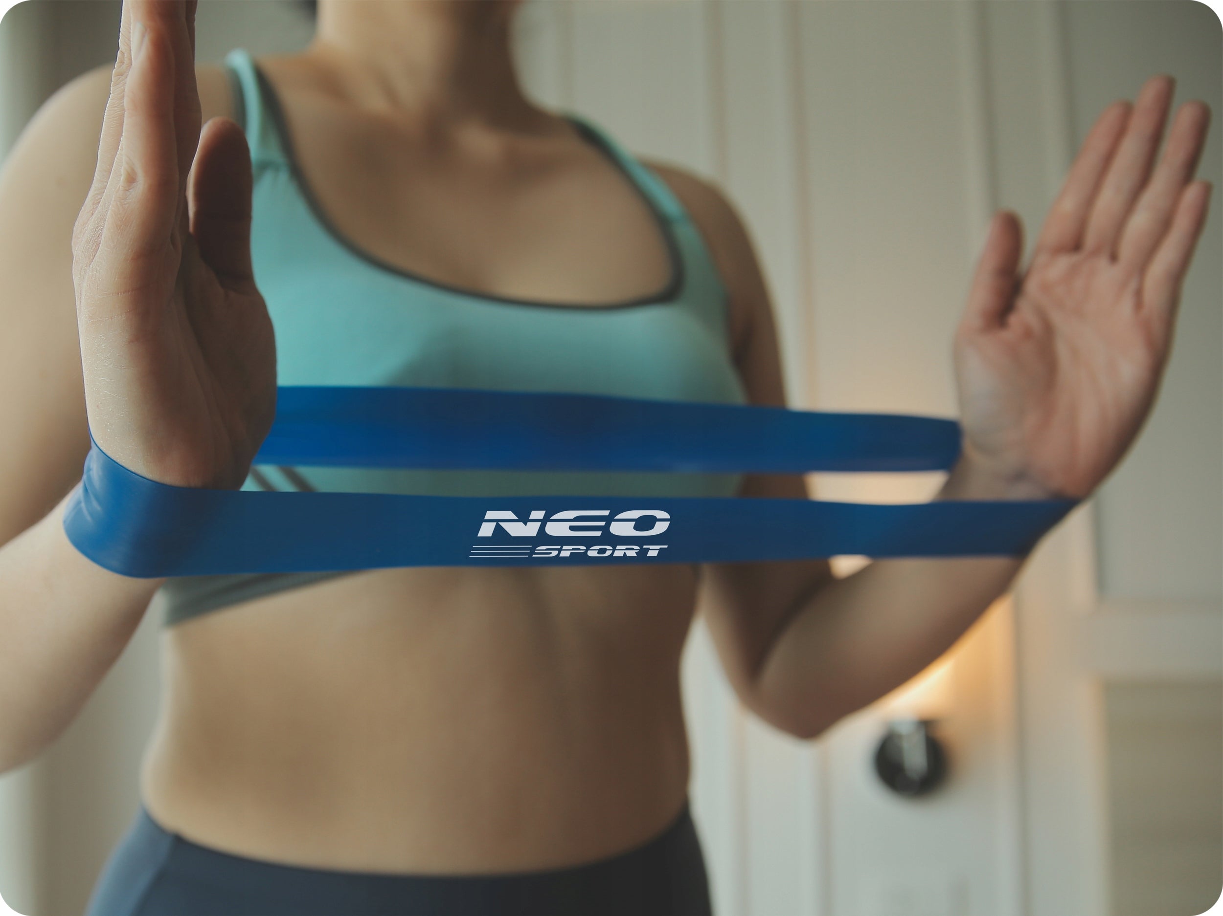 Set of 5 exercise rubbers mini band resistance tape 60x5cm fitness Neo-Sport Length 30 cm