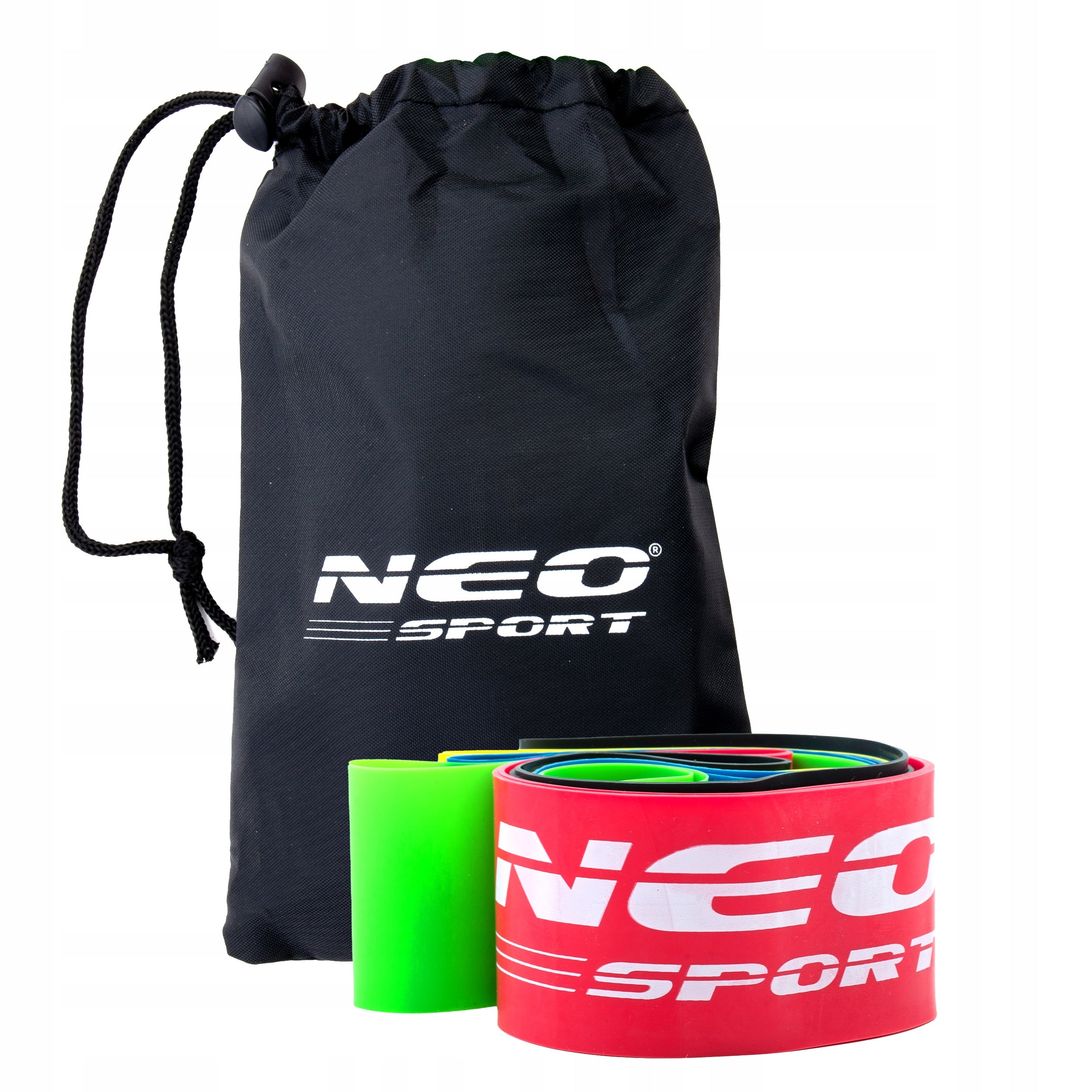 Set of 5 exercise rubbers mini band resistance tape 60x5cm fitness Neo-Sport Packaging status original