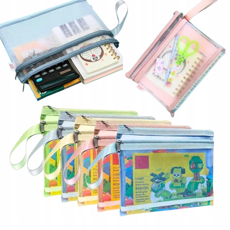 Set of 5 organizers A5 puzzle sachets blocks toys documents lock