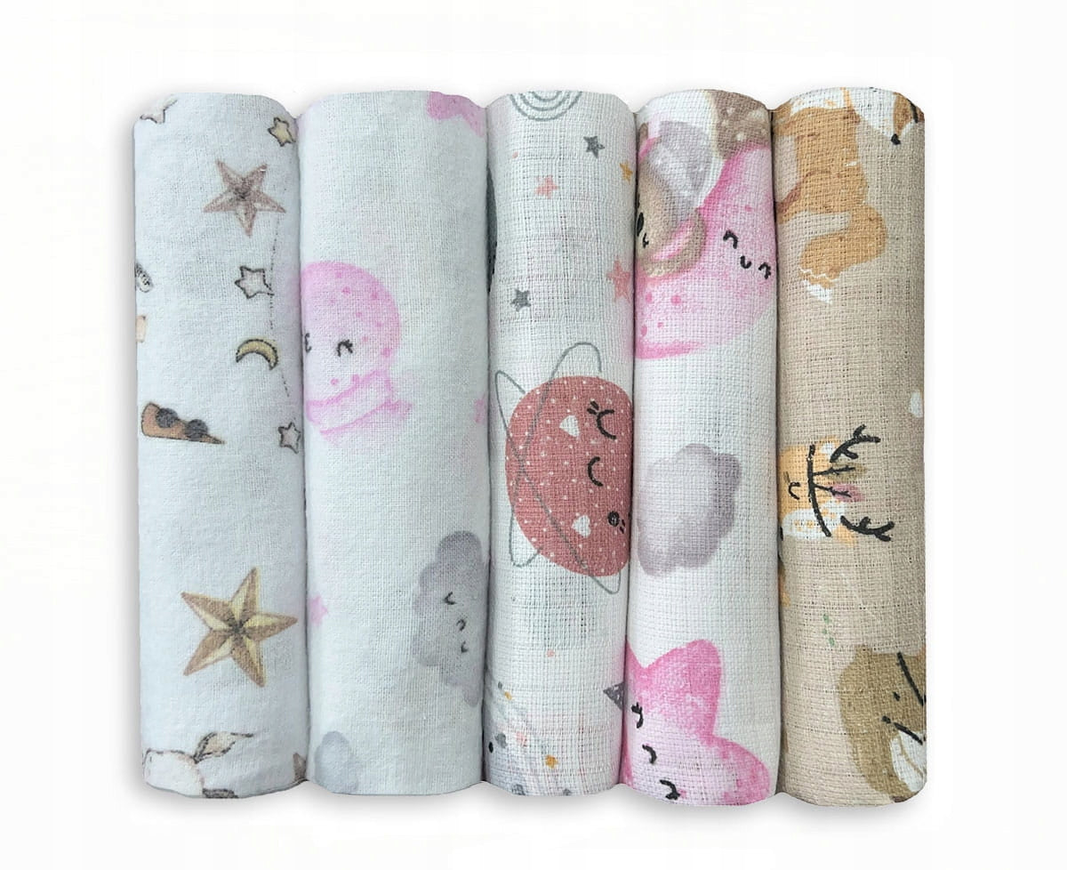 Set of 5pcs reusable diapers - flannel and tetra Dolce Sonno
