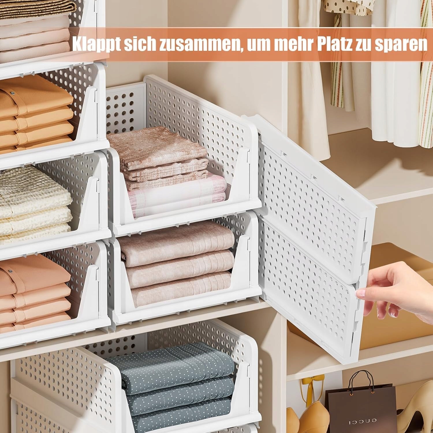 Set of 5x Organizer for Wardrobe and Wardrobe – Folding Modular Drawers Reinforcement type plastic