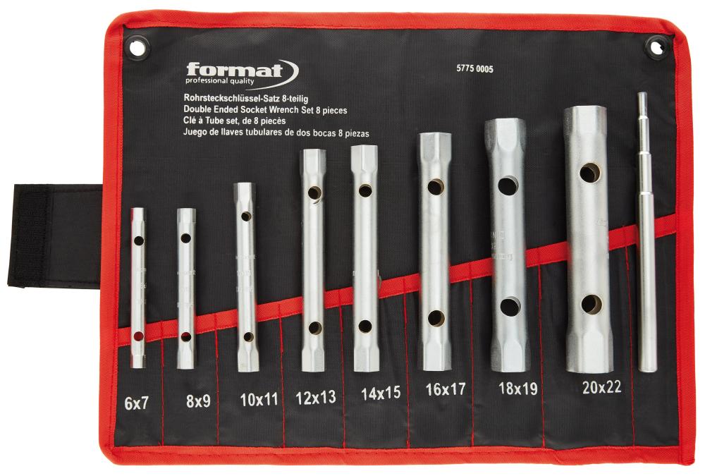 Set of 6-22mm tubular wrenches in nylon case 9-piece FORMAT
