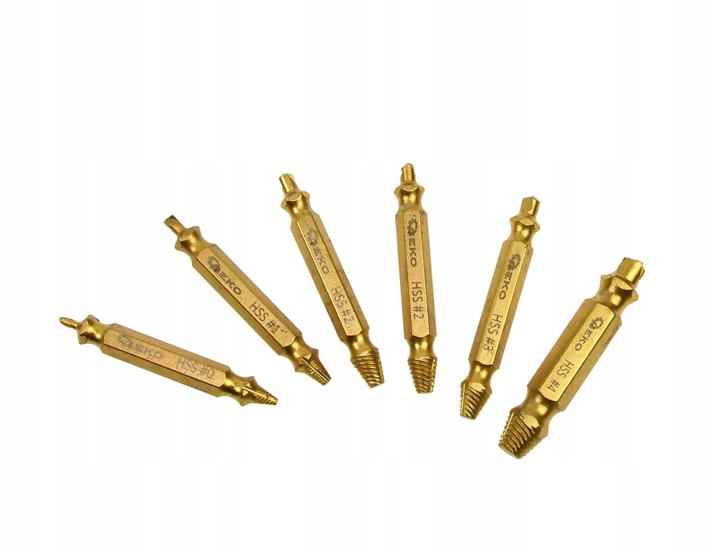 Set of 6 Double Sided Screwdrivers HSS4341 for Broken TiN Screws Brand Geko