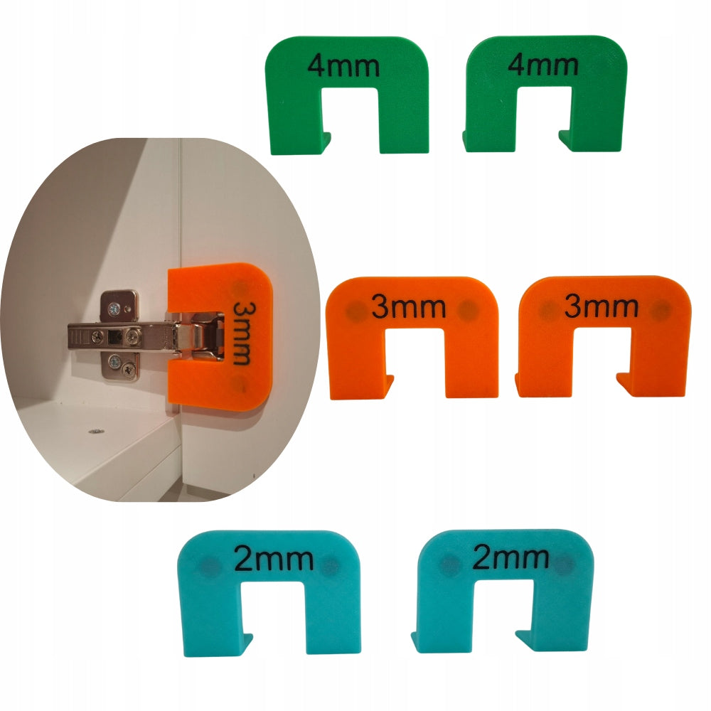 Set of 6 Hinged Magnetic Front Mounting Spacers 2mm 3mm 4mm