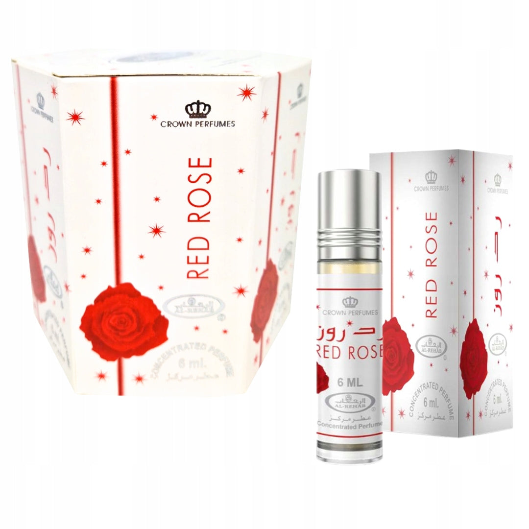 Set of 6 Perfumes in Oil RED ROSE CPO Women's 6 ml Al Rehab