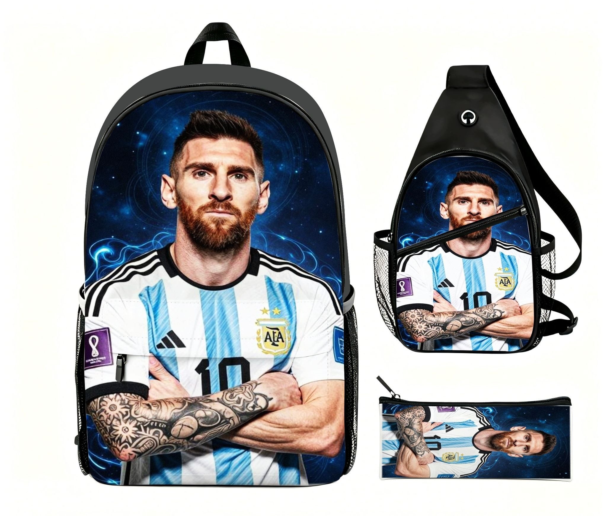 Set of 7 Cristiano Ronaldo Real Madrid backpacks – 3-piece sports tornado Brand no brand