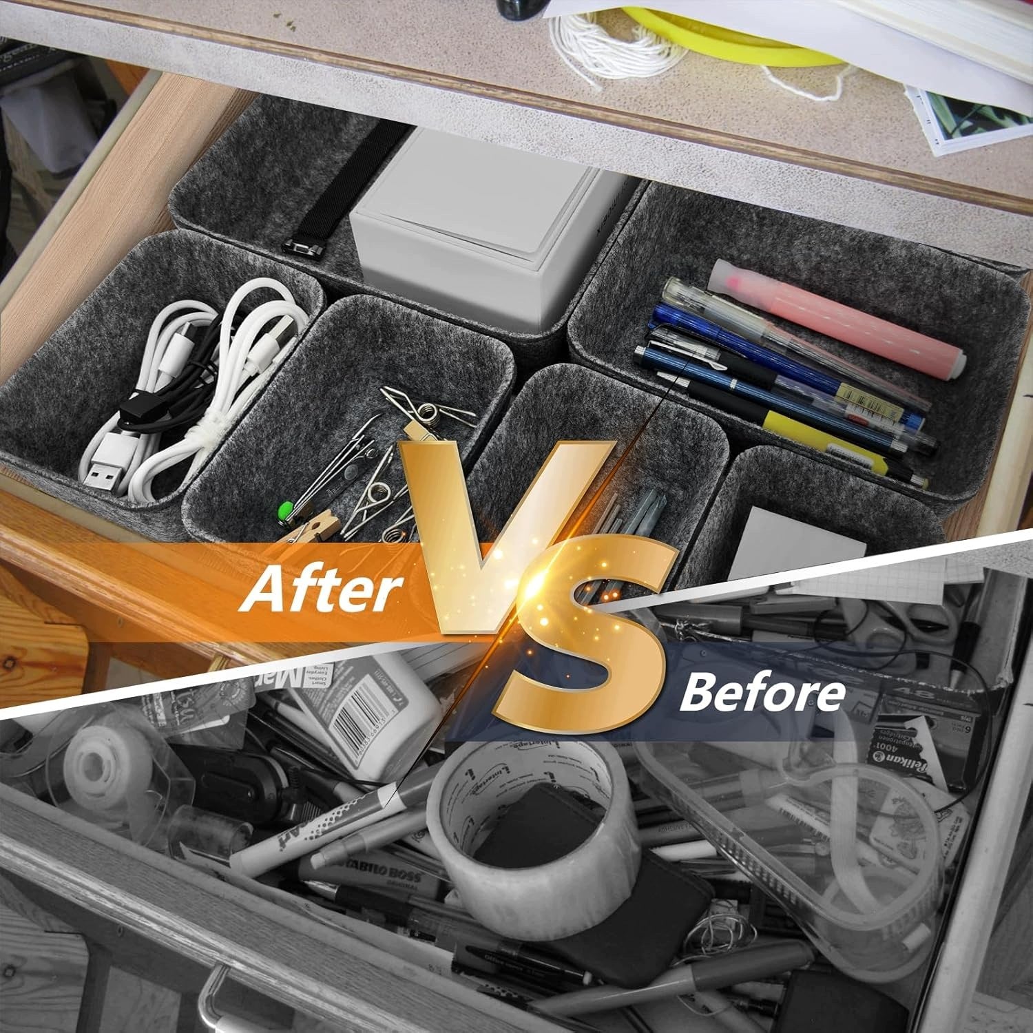 Set of 7 Felt Drawer Organizers – Modular Compartments Brand no brand